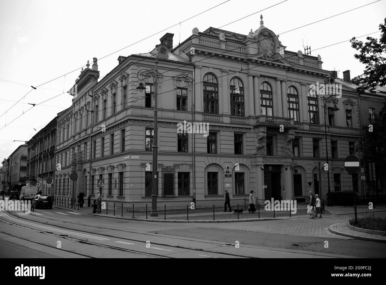 À ce coin se trouvait l'entrée principale du ghetto de Cracovie, Podgorze, Pologne Banque D'Images