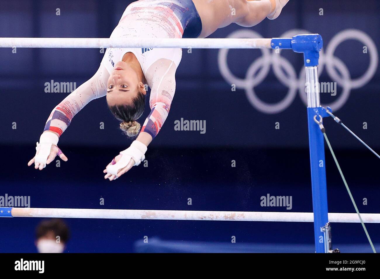 TOKYO, JAPON - JUILLET 25: Amélie Morgan de Grande-Bretagne en compétition pour la qualification des femmes - Subdivision 2 pendant les Jeux Olympiques de Tokyo 2020 au Centre de gymnastique Ariake le 25 juillet 2021 à Tokyo, Japon (photo d'Iris van den Broek/Orange Pictures) Banque D'Images