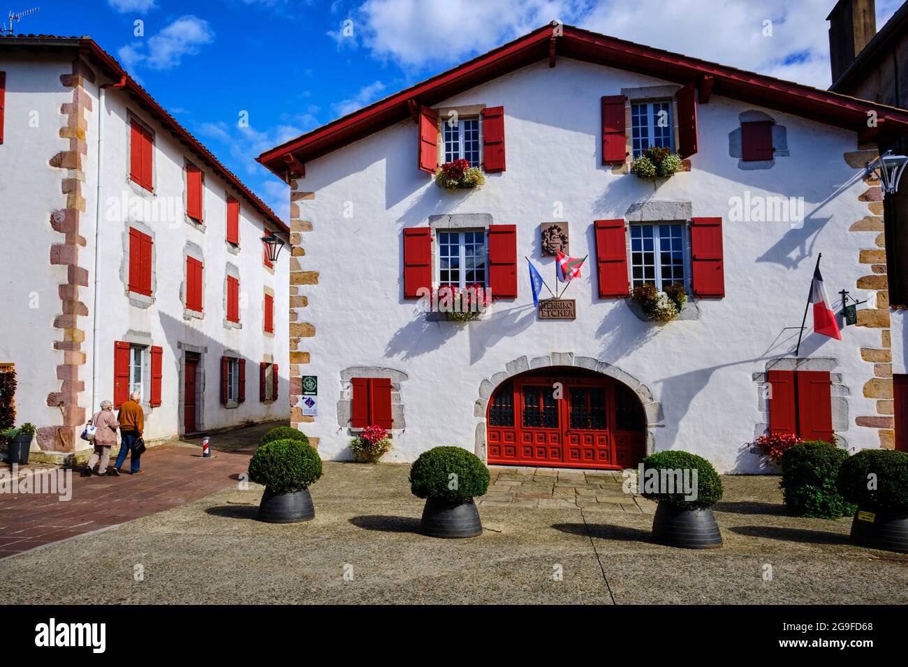 France, Pyrénées-Atlantiques (64), pays Basque, Ainhoa, étiqueté les plus Beaux villages de France Banque D'Images