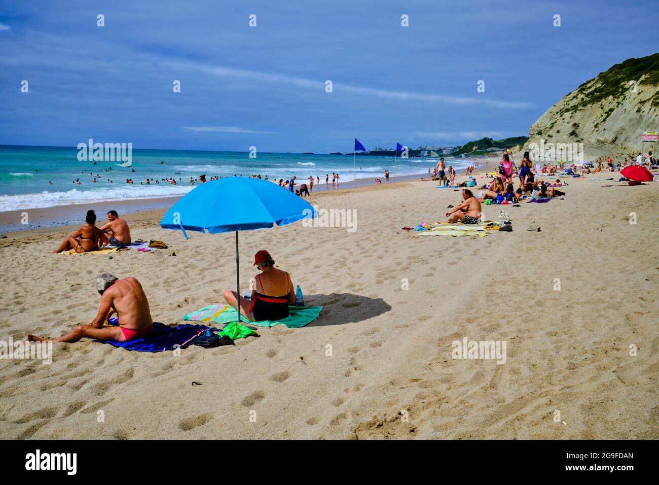 France, Pyrénées-Atlantiques (64), pays Basque, Bidart, plage d'Erretegia Banque D'Images
