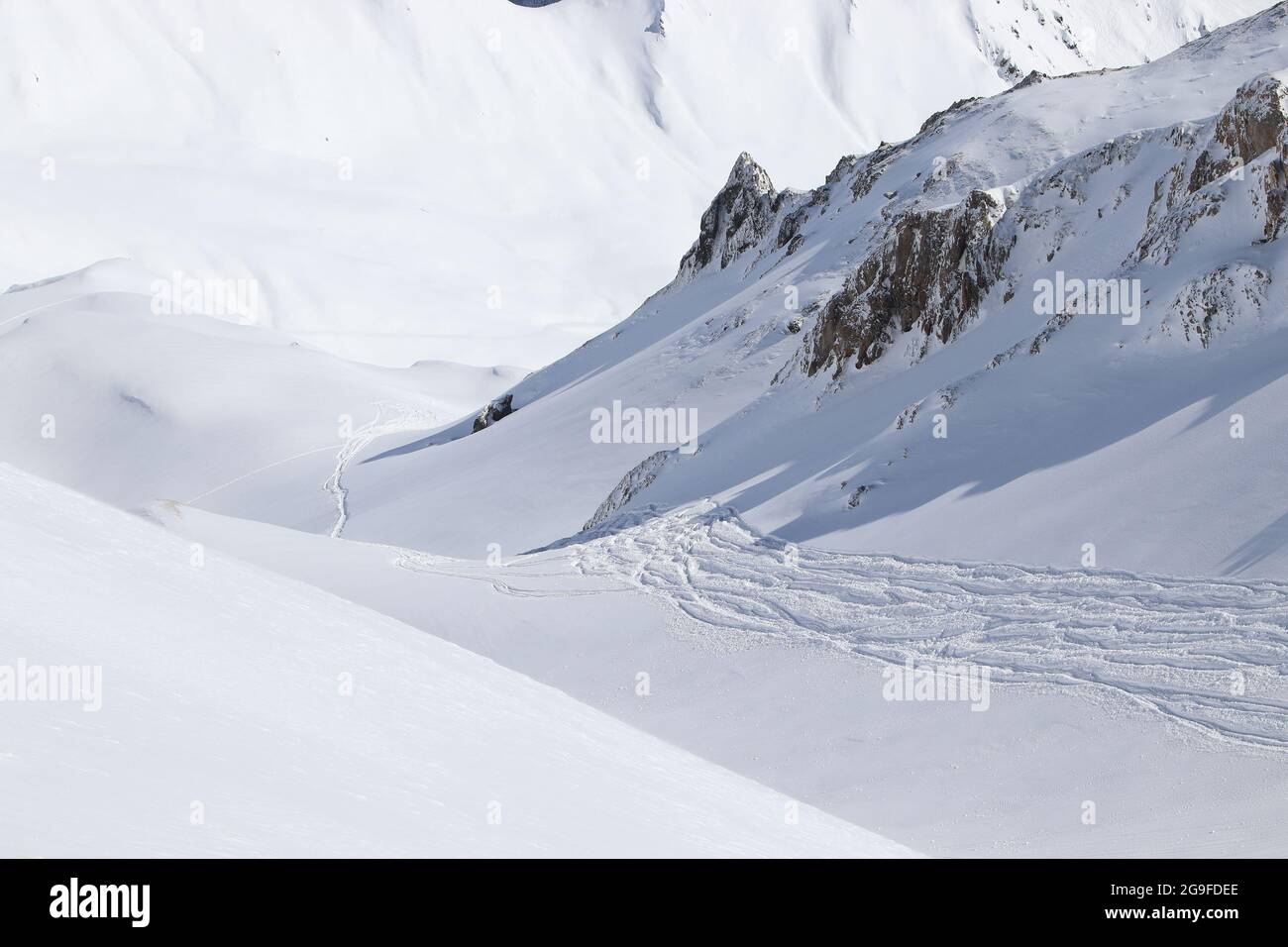 Ski hors piste à Mayrhofen, Autriche. Ski en Tyrol. Banque D'Images
