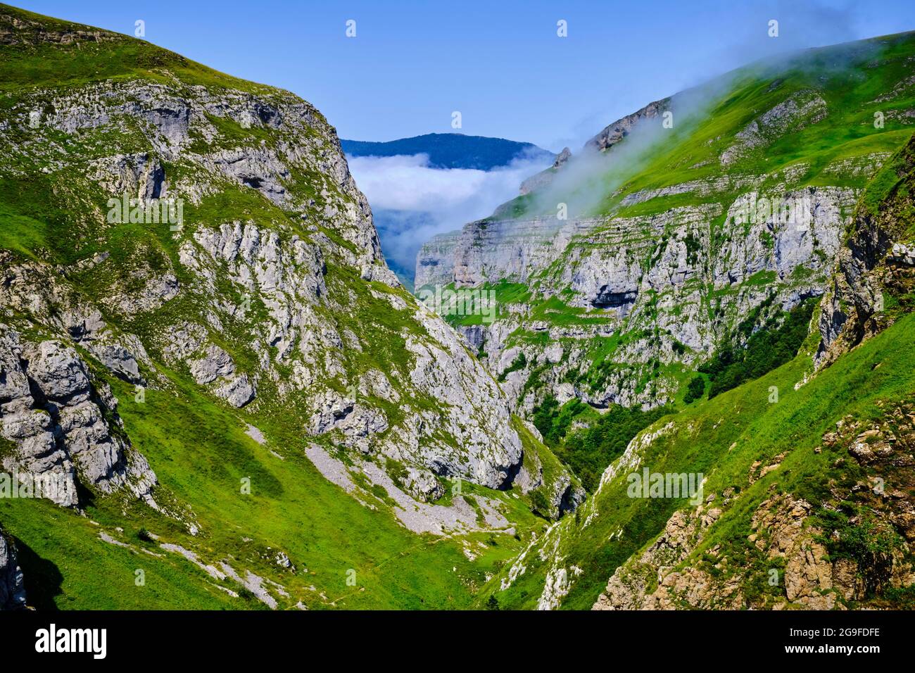 France, Pyrénées-Atlantiques (64), pays Basque, haute-Soule, Sainte-Engr grâce, Les gorges d'Ehujarre Banque D'Images