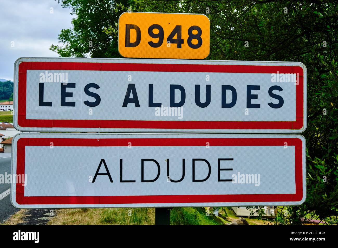 France, Pyrénées-Atlantiques (64), pays basque, vallée des Aldudes, village des Aldudes Banque D'Images