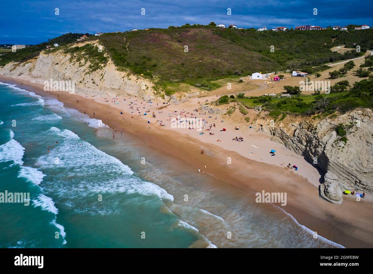 France, Pyrénées-Atlantiques (64), pays Basque, Bidart, plage d'Erretegia Banque D'Images