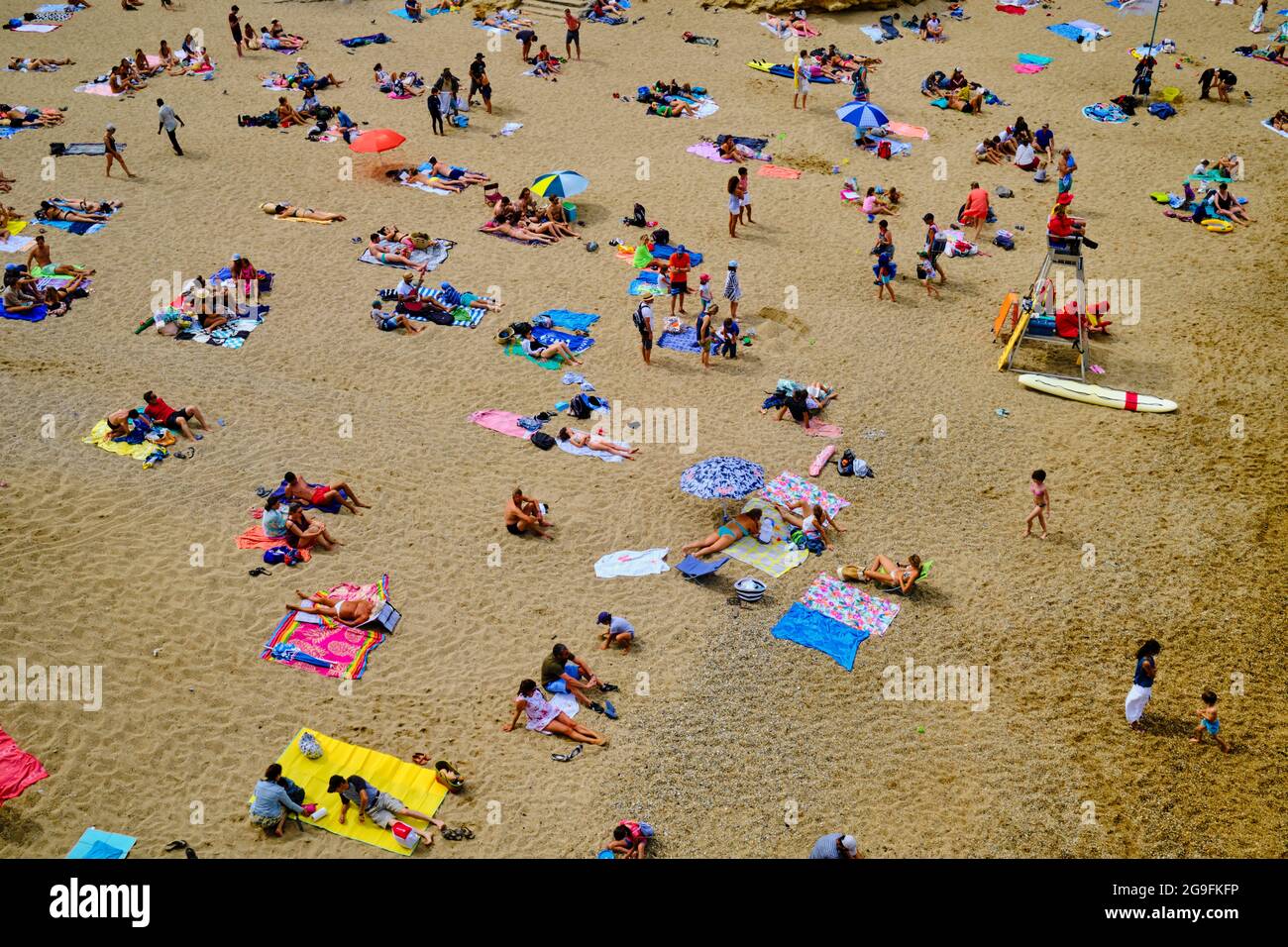 France, Pyrénées-Atlantiques (64), pays Basque, Biarritz, la plage de Port Vieux Banque D'Images