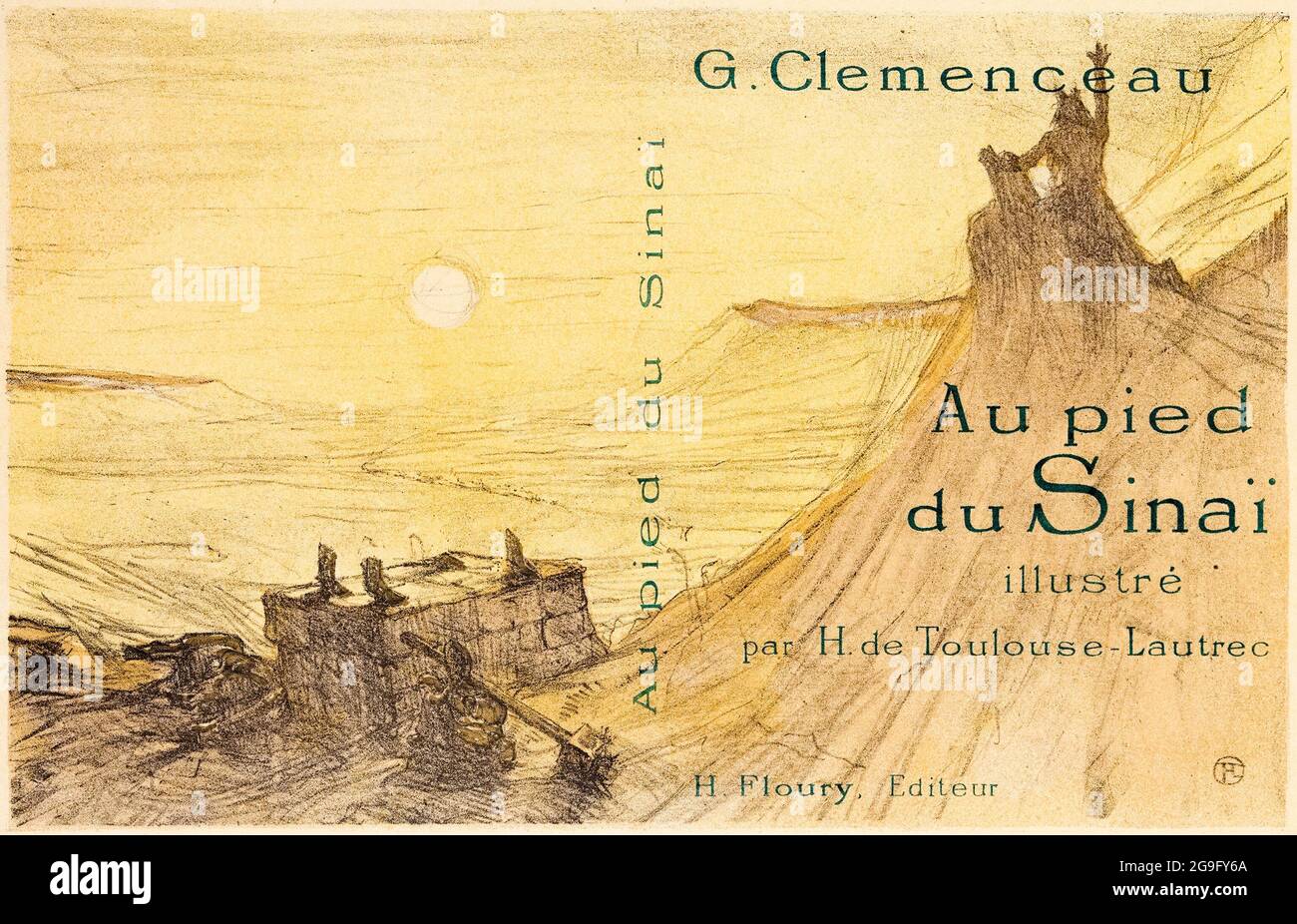 Henri de Toulouse-Lautrec, couverture de livre, pour, au pied du Sinaï, par, G.Clemenceau, imprimé, 1897 Banque D'Images