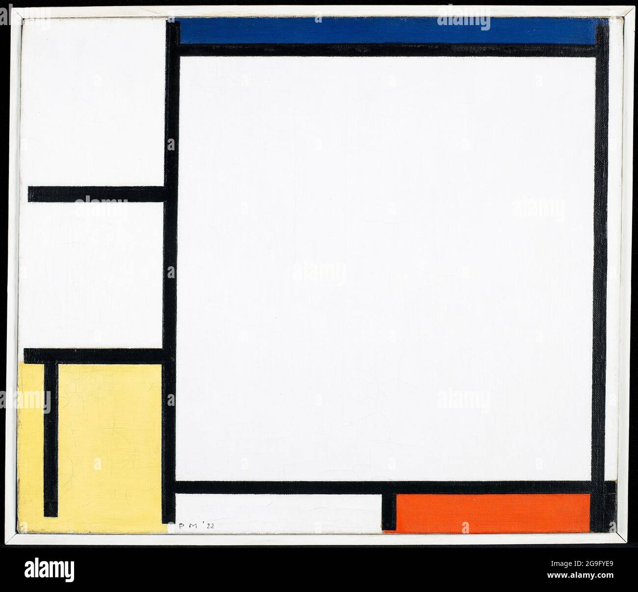 Composition avec bleu, rouge, jaune et noir, peinture abstraite de Piet Mondrian (Piet Mondriaan), 1922 Banque D'Images