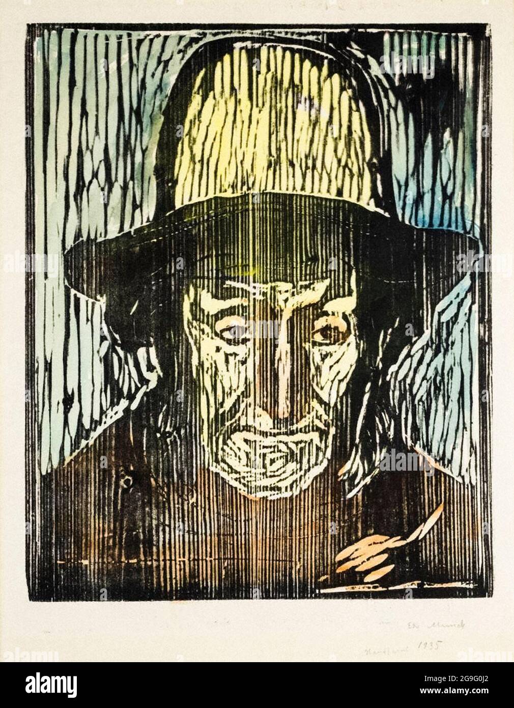 Edvard Munch, Old Fisherman, imprimé bois, 1897 Banque D'Images