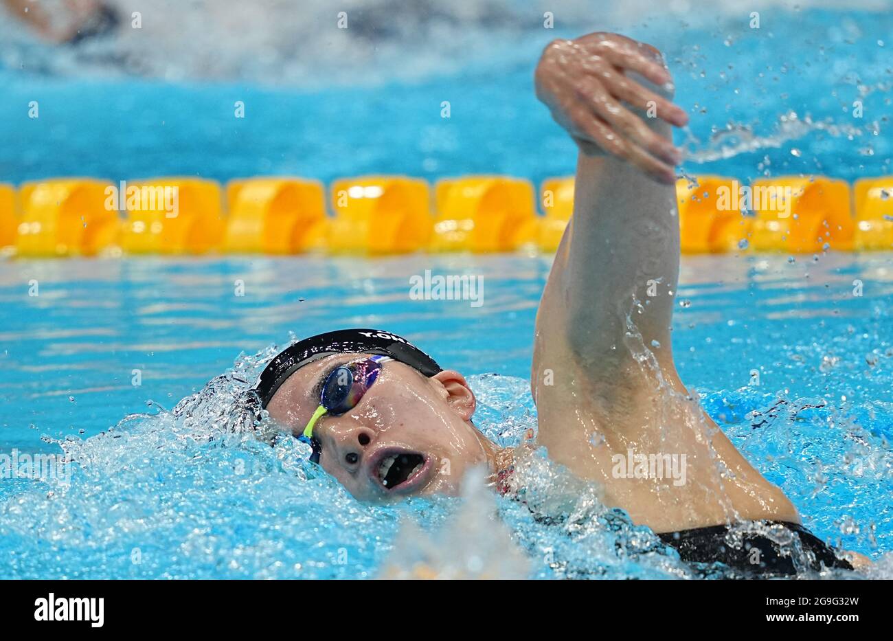 26 juillet 2021, Japon, Tokio: Natation: Jeux Olympiques, préliminaires, 200m medley, Femmes, chauffe au centre aquatique de Tokyo. Yui Ohashi du Japon en action. Photo: Michael Kappeller/dpa Banque D'Images