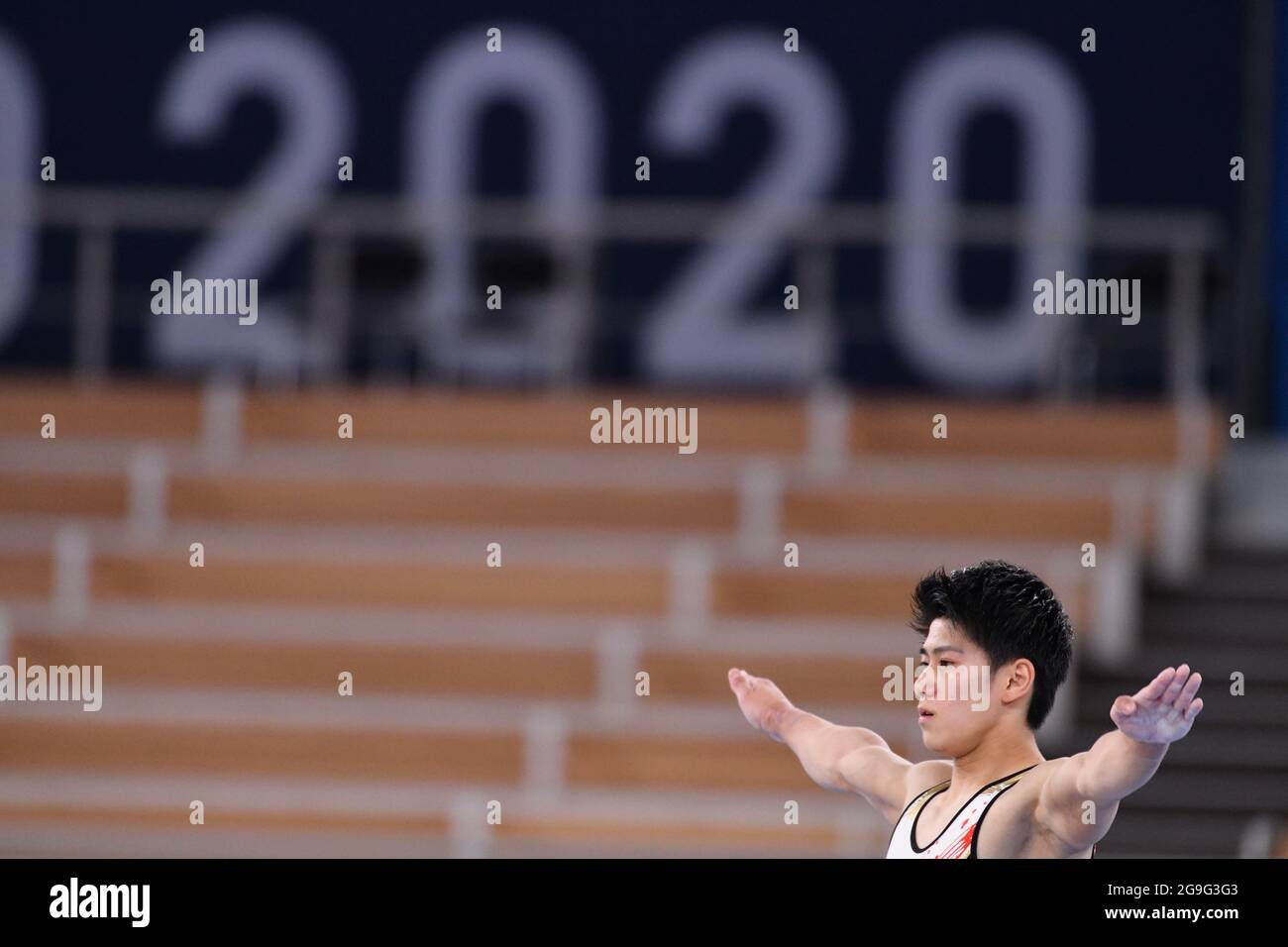 Tokyo, Japon. 26 juillet 2021. Tokyo, Japon. Crédit: MATSUO. 26 juillet 2021. HASHIMOTO Daiki (JPN) Gym artistique - étage : finale de l'équipe masculine lors des Jeux Olympiques de Tokyo 2020 au Centre de gymnastique Ariake de Tokyo, Japon. Credit: MATSUO .K/AFLO SPORT/Alay Live News Banque D'Images