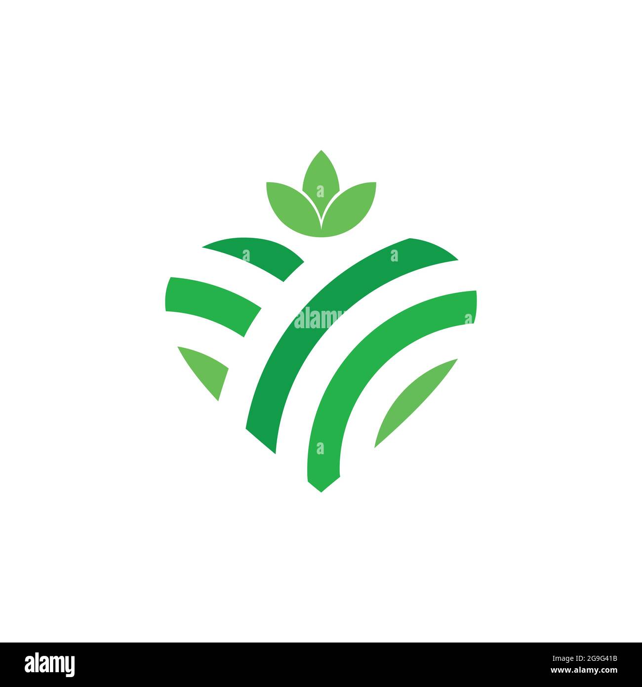 amour nature agriculture plantation logo icône vecteur plat concept graphique conception Illustration de Vecteur