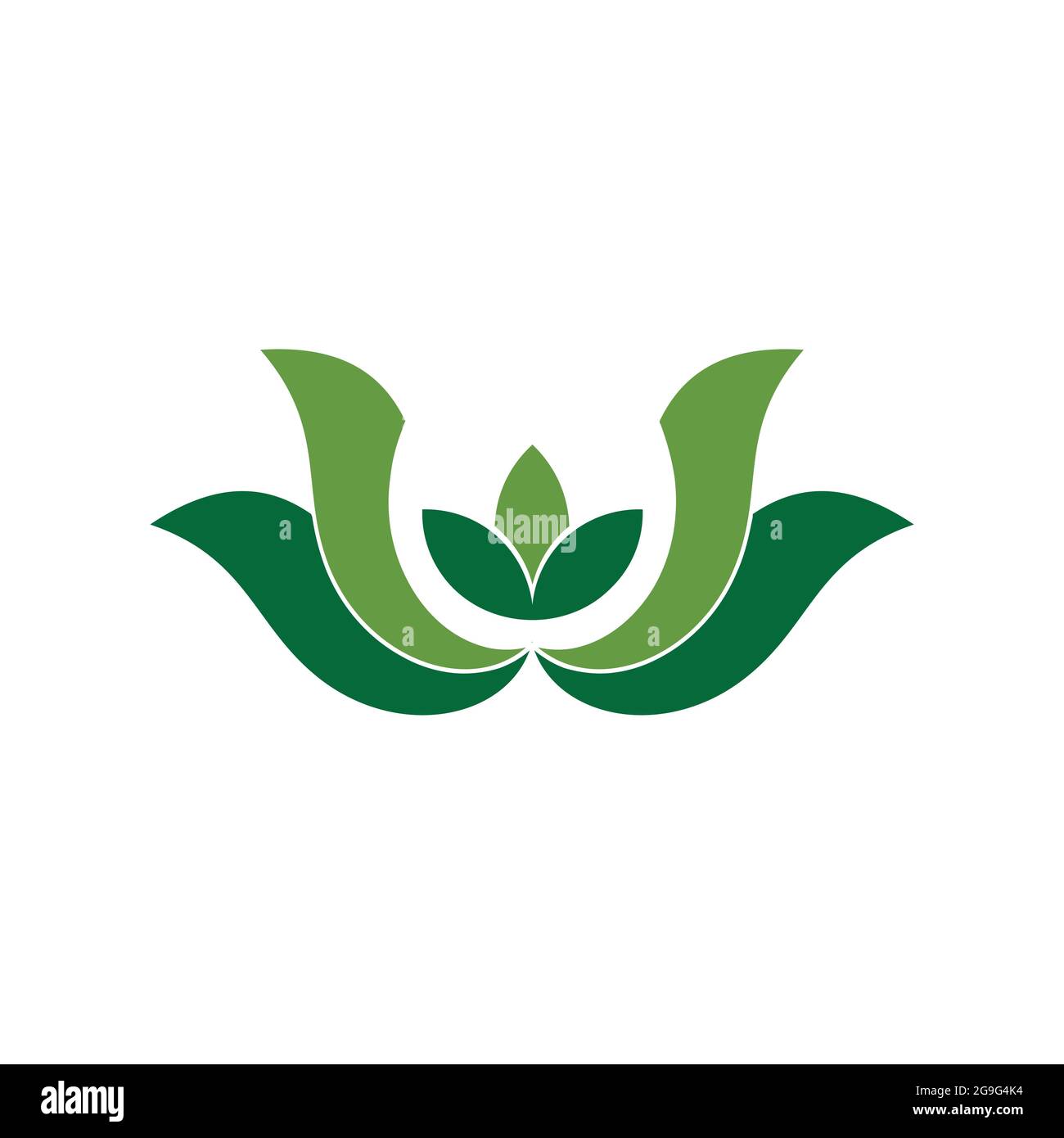 Lettre U logo fleur Lotus icône concept plat conception vectorielle Illustration de Vecteur