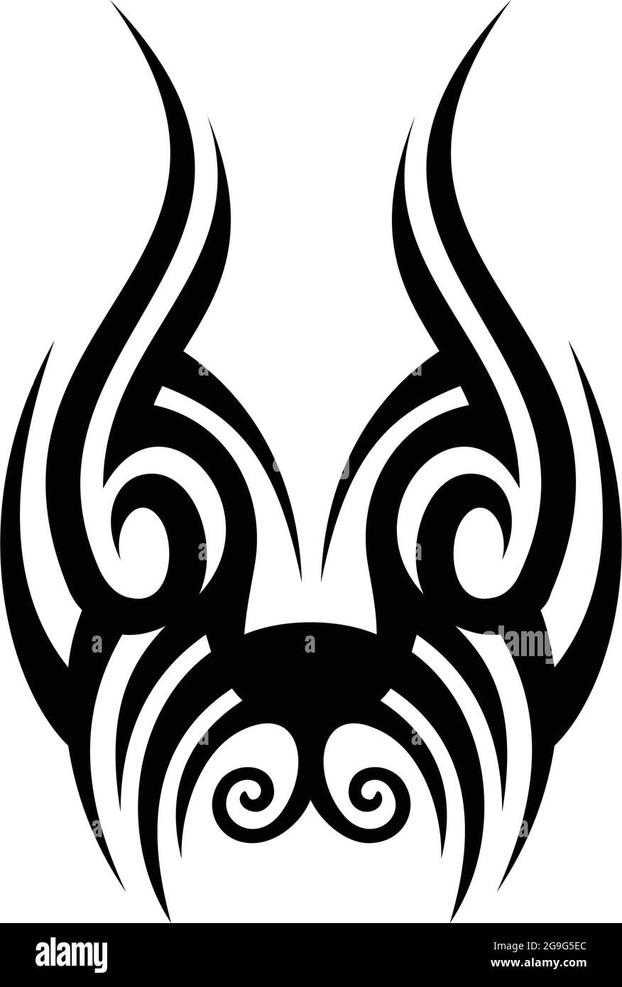 chien tribal tatouage logo icône concept plat vecteur conception Illustration de Vecteur