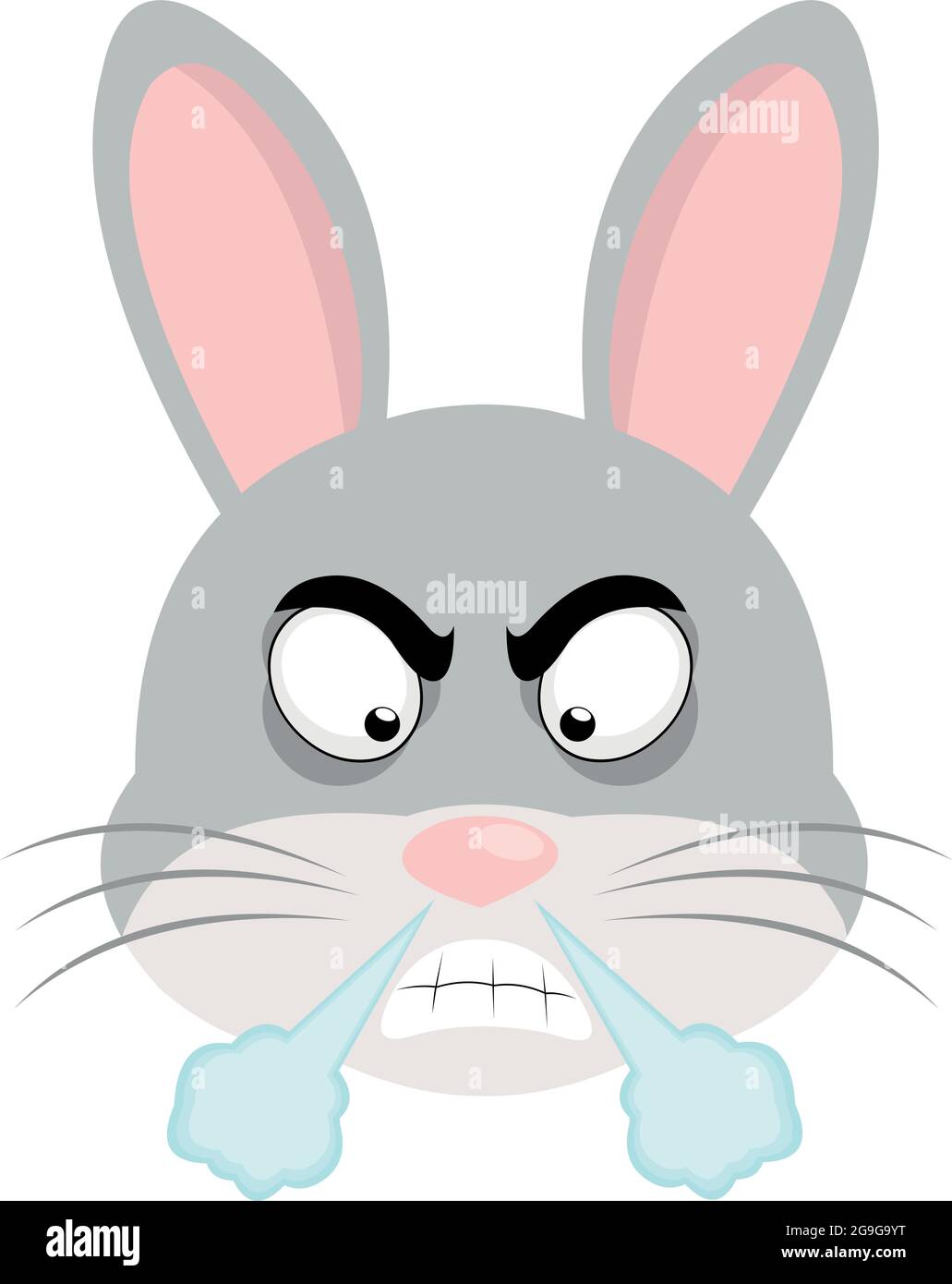 Cartoon illustration angry rabbit bunny Banque de photographies et d'images  à haute résolution - Alamy