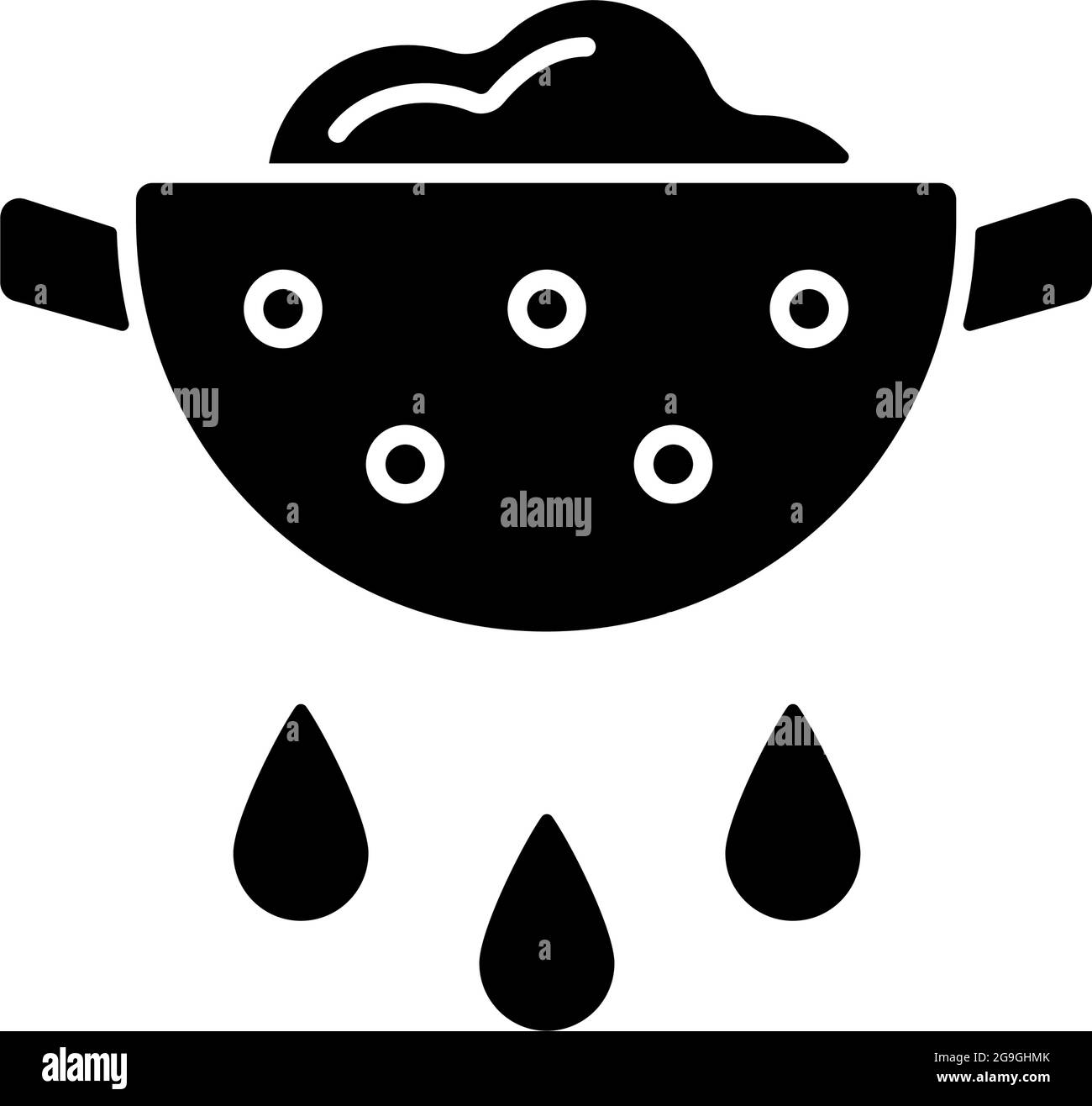 Icône de glyphe noir d'égoutter les aliments Illustration de Vecteur