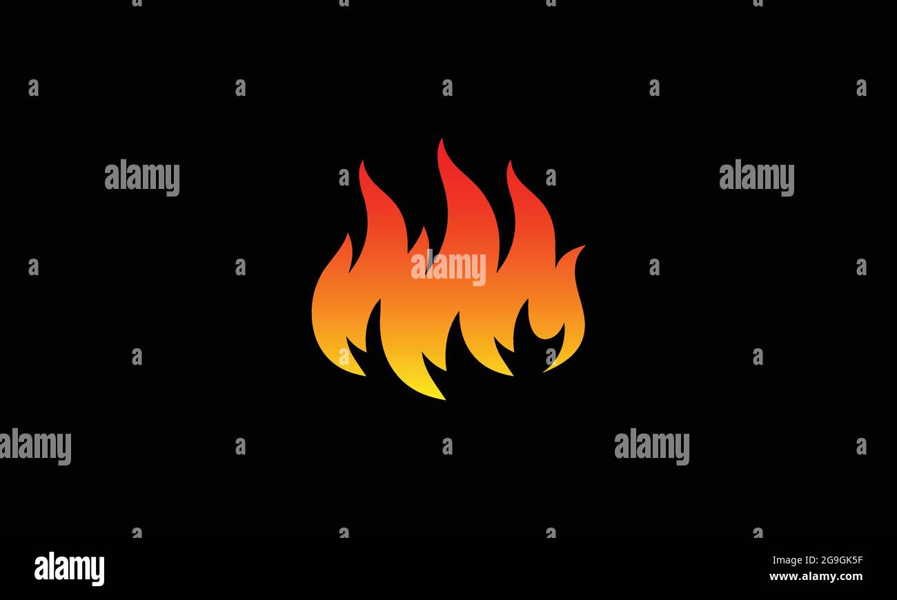 Définir le feu de logo. Illustration vectorielle de l'icône du logo de flamme Illustration de Vecteur