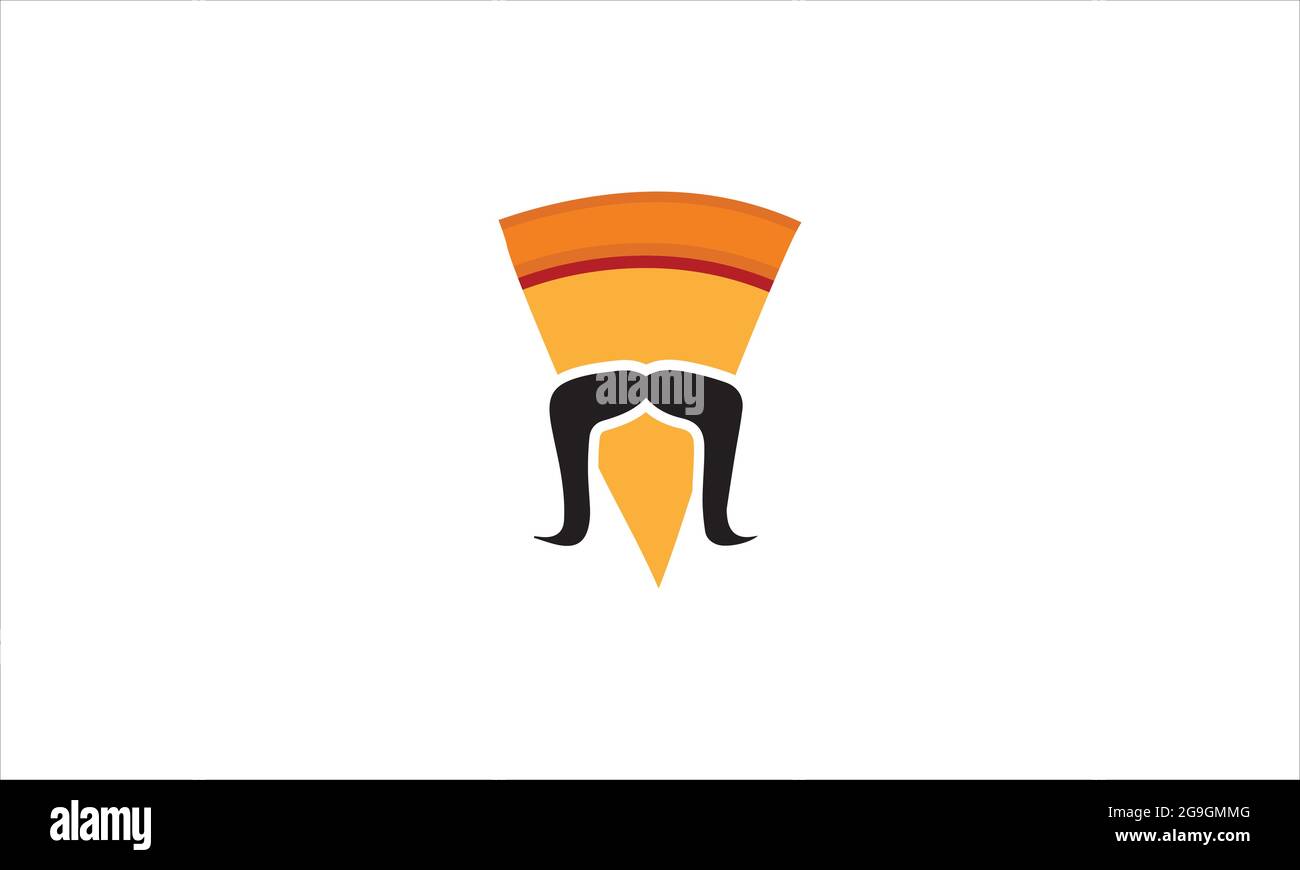 Symbole d'illustration vectorielle de modèle de logo de moustache à pizza Illustration de Vecteur