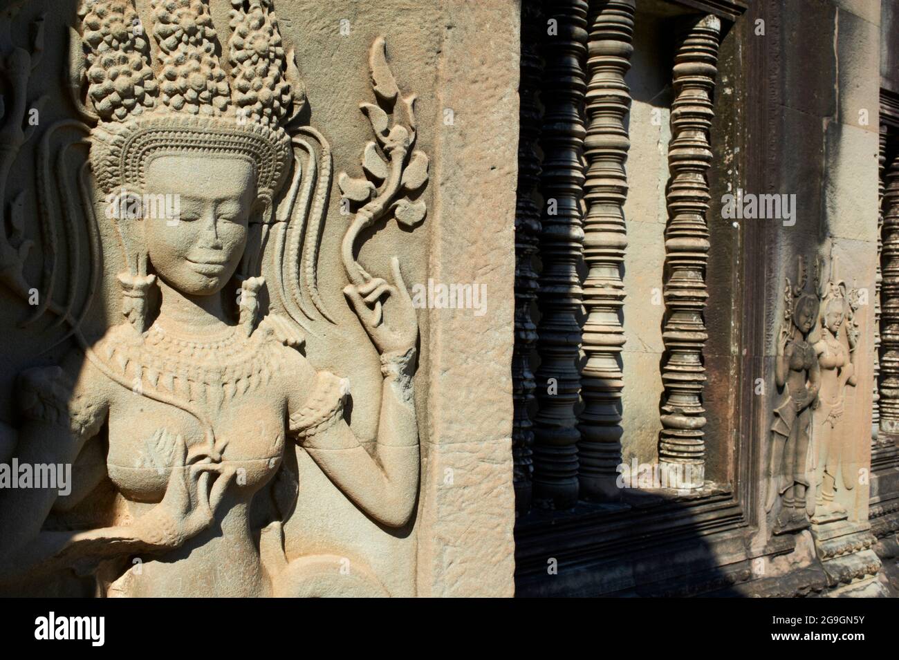 Asie du Sud-est, Cambodge, province de Siem Reap, site d'Angkor, patrimoine mondial Unseco de l'UNESCO depuis 1992, temple d'Angkor Wat (Angkor Vat), XIIe siècle, Banque D'Images