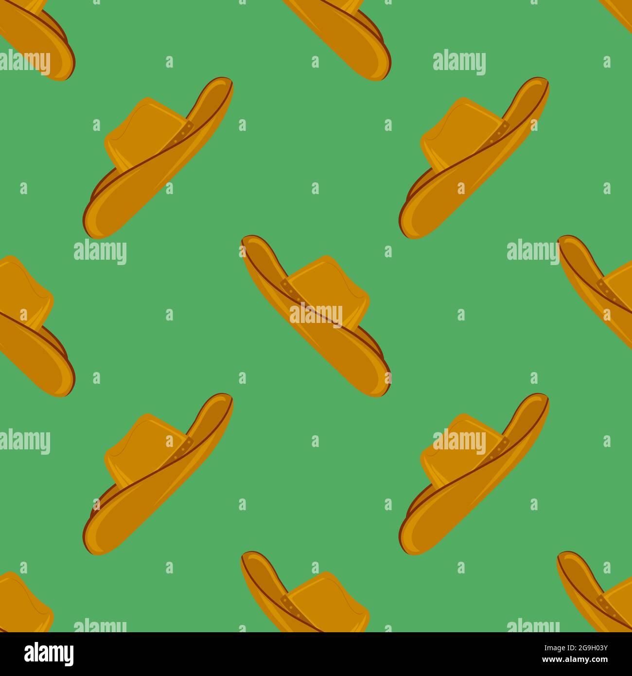 Icône American Hat isolée sur fond vert. Motif sans couture Illustration de Vecteur