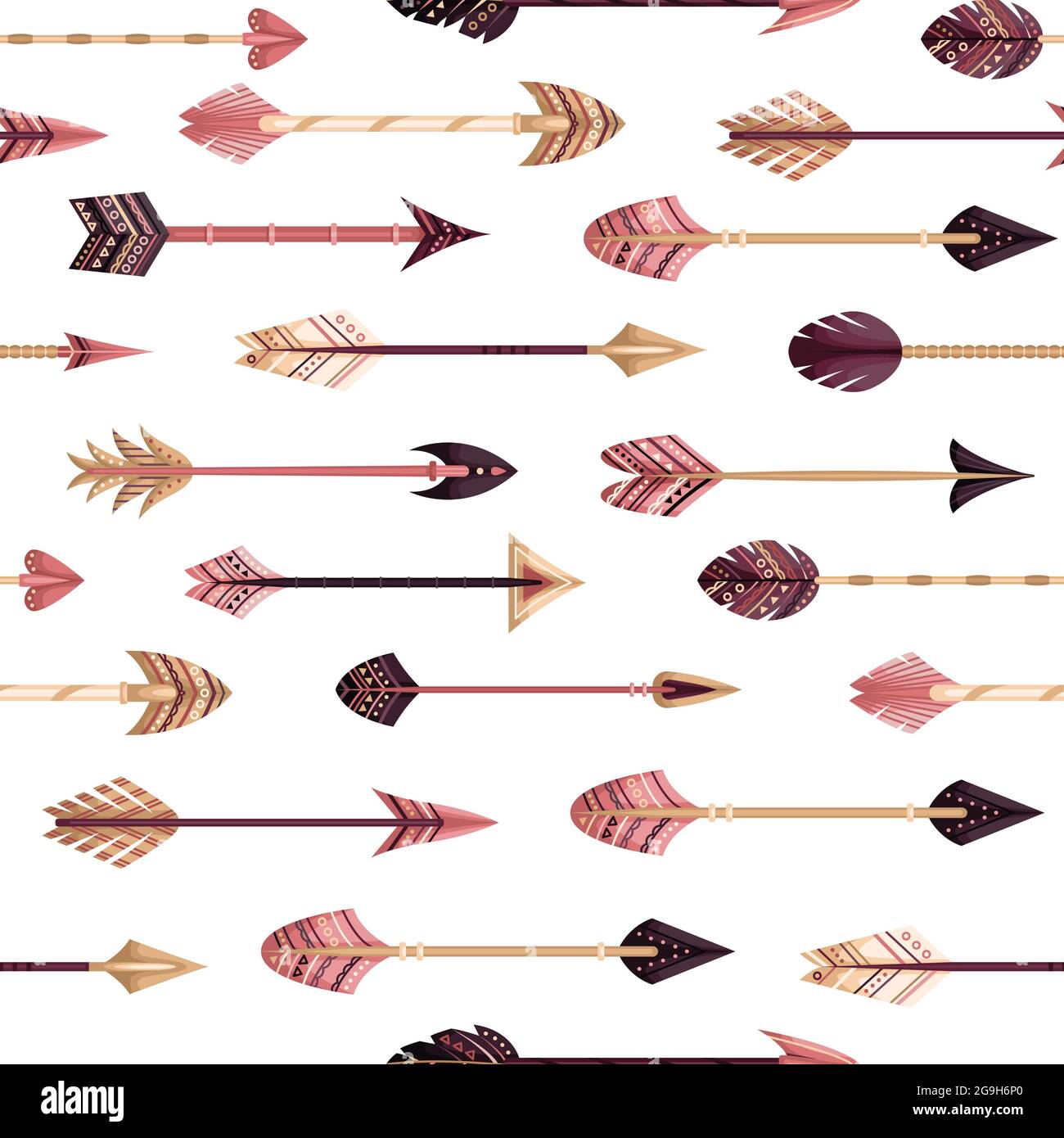 Motif vectoriel sans couture avec flèches boho dans le style plat. Illustration de Vecteur
