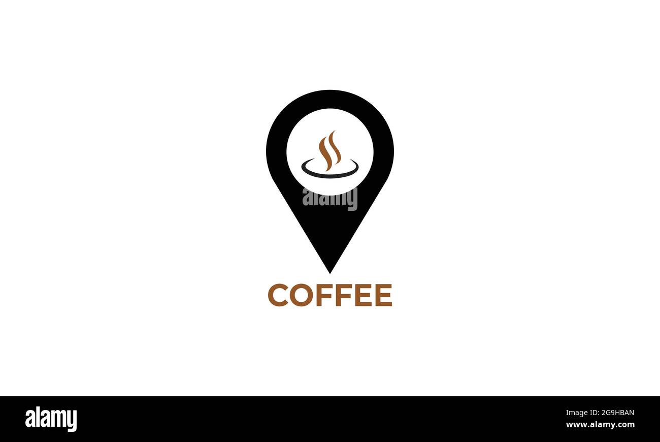 Logo du café sur l'étiquette de carte ronde, icône Creative and Modern Coffee Shop. Modèle de logo Vector Illustration de Vecteur