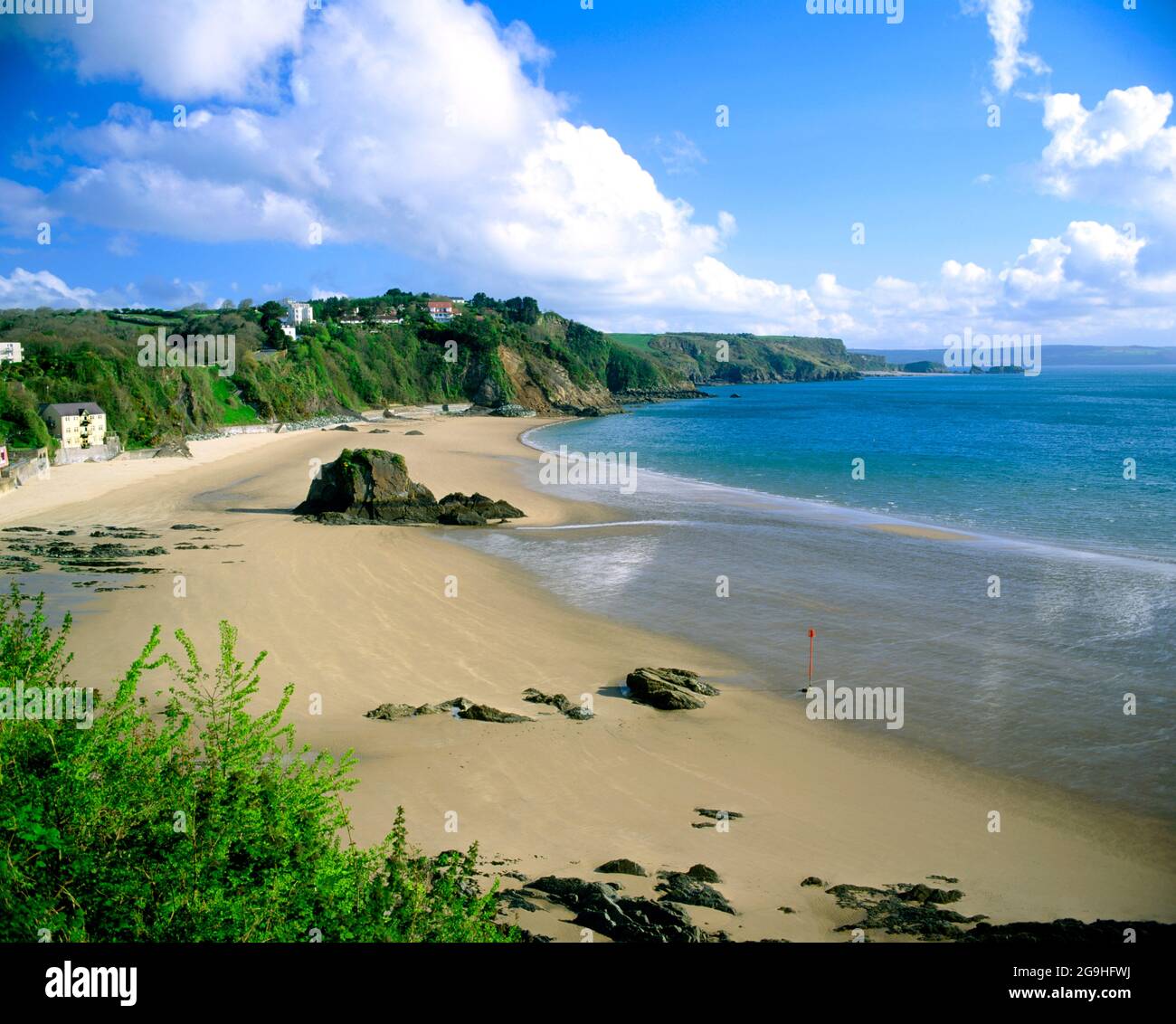 North Beach, Tenby, Pembrokeshire, pays de Galles. Banque D'Images