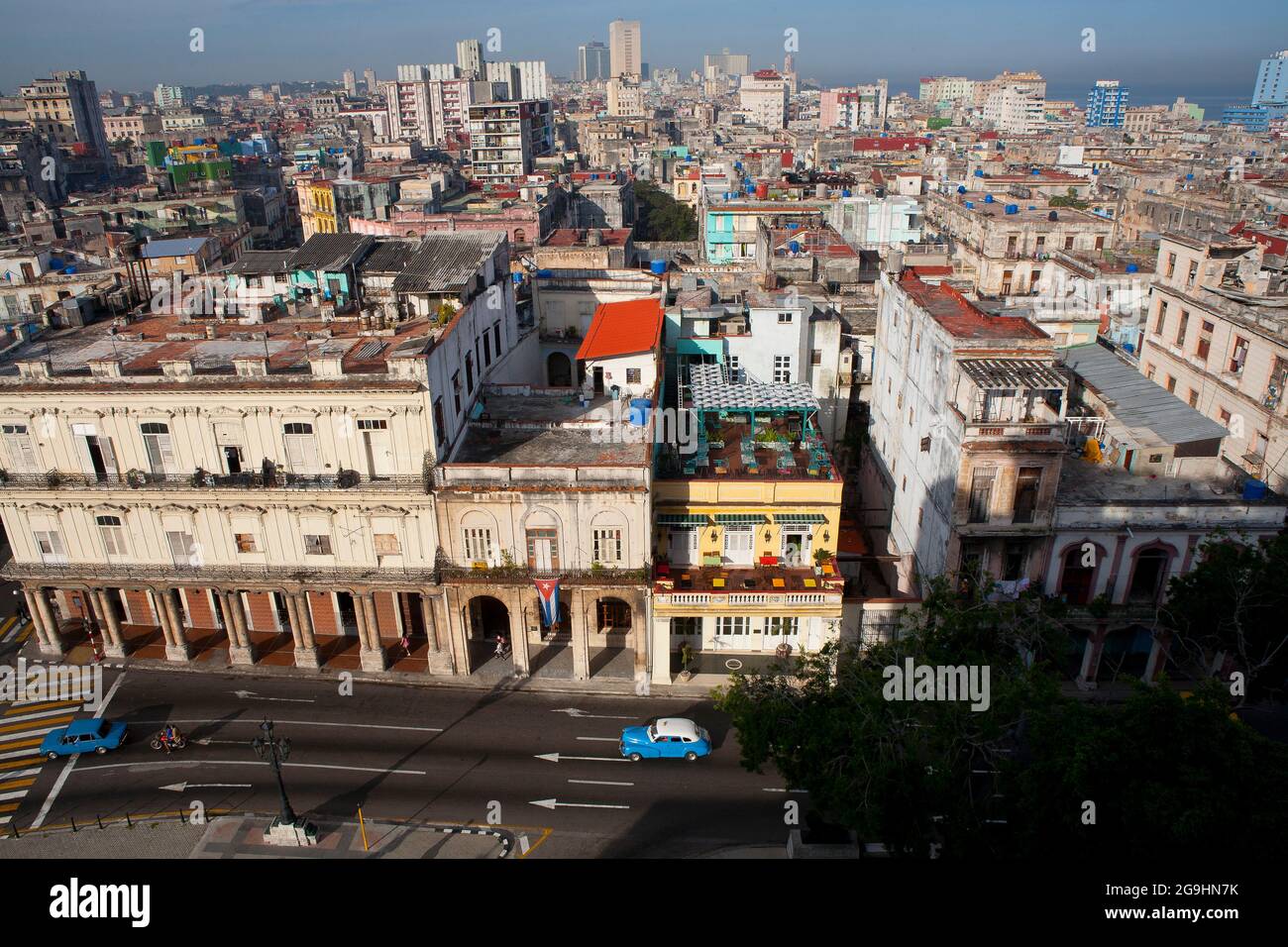 Ligne de ciel de la Havane Cuba vue sur les toits de la place centrale Banque D'Images