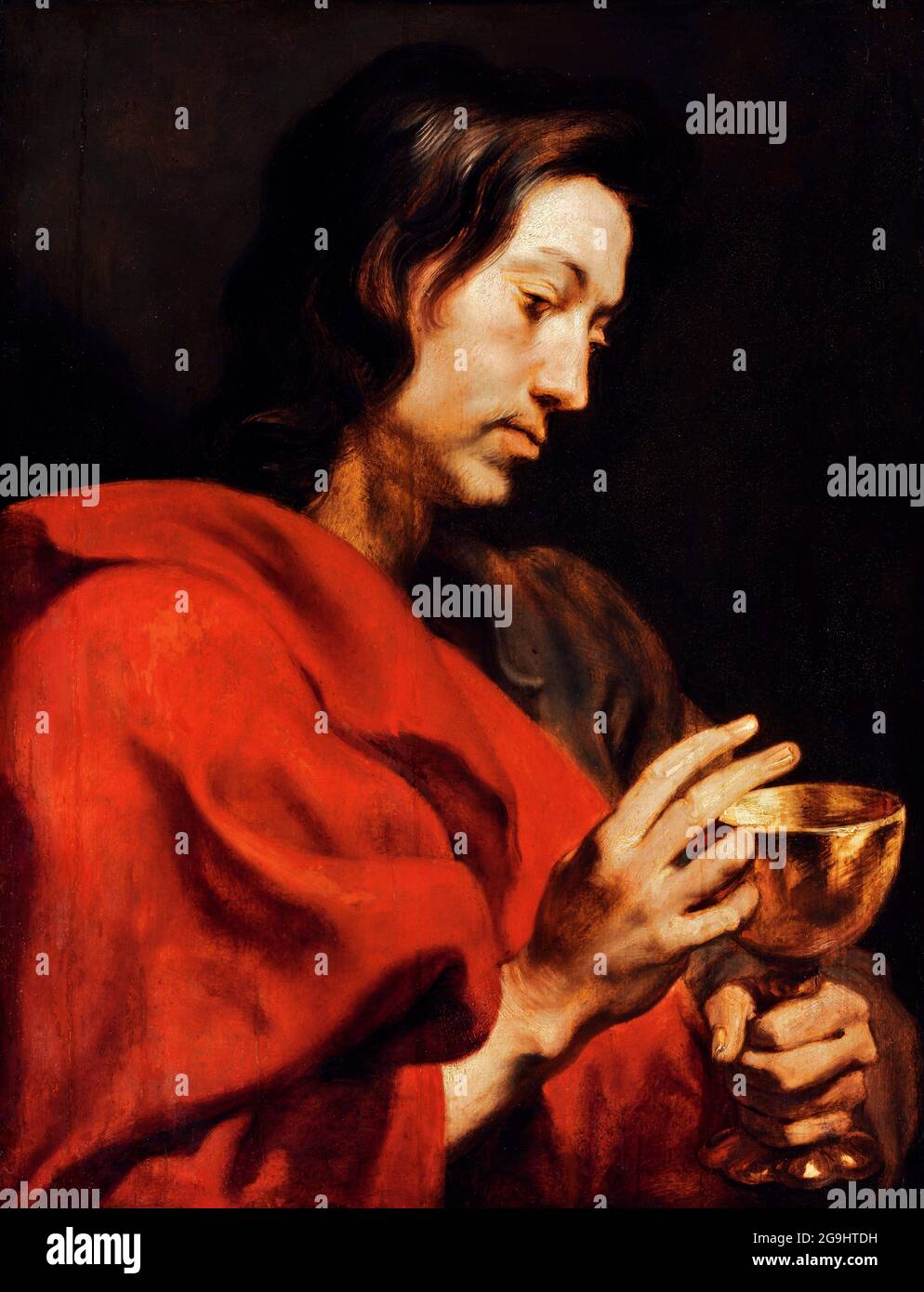 Saint John l'évangéliste par Sir Anthony van Dyck (1599-1641), huile sur chêne, c. 1618-20 Banque D'Images Saint John l'évangéliste par Sir Anthony van Dyck (1599-1641), huile sur chêne, c. 1618-20 Banque D'Images