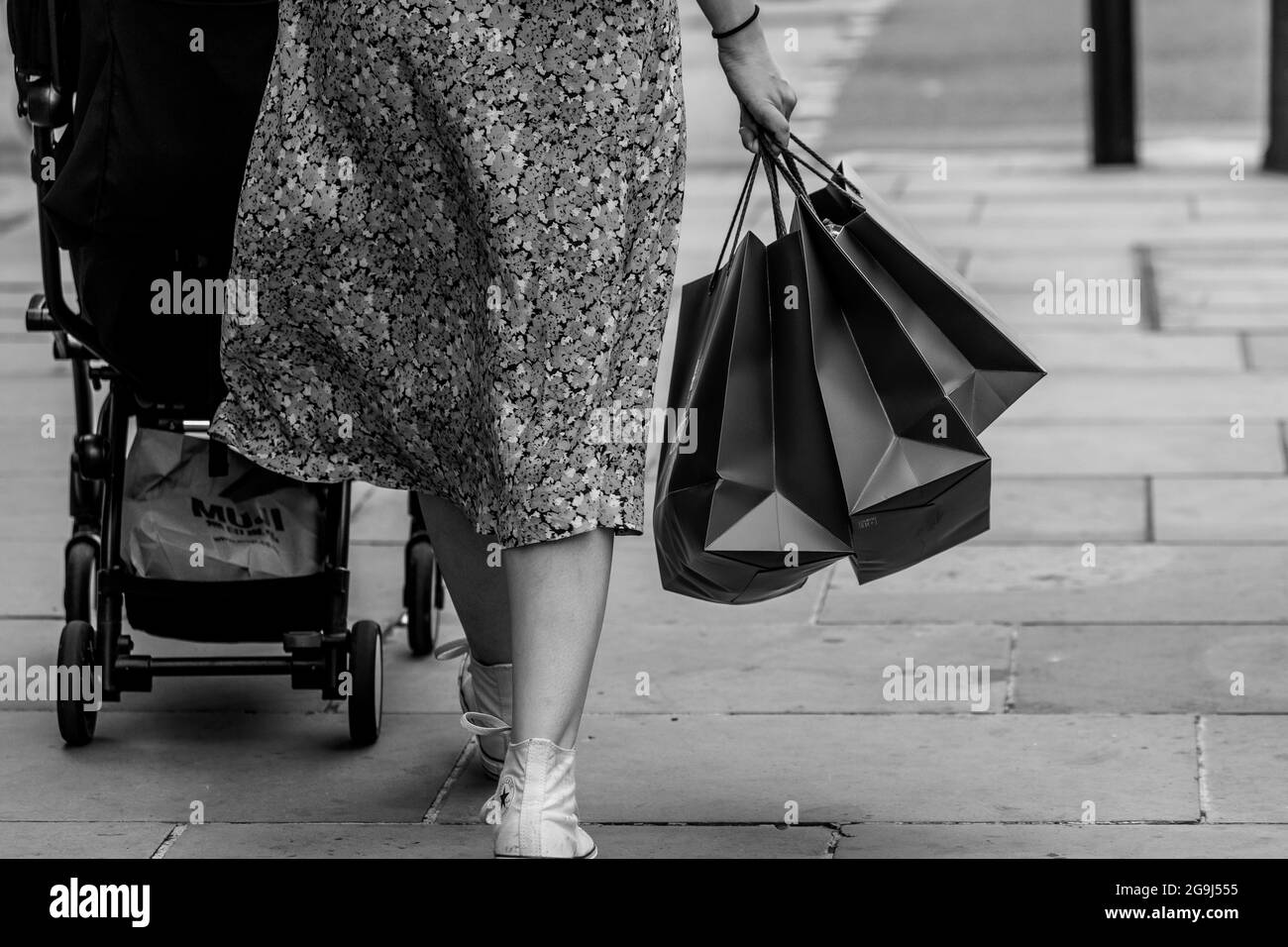 Londres le long de Regent's Street et Shopping Bags Banque D'Images
