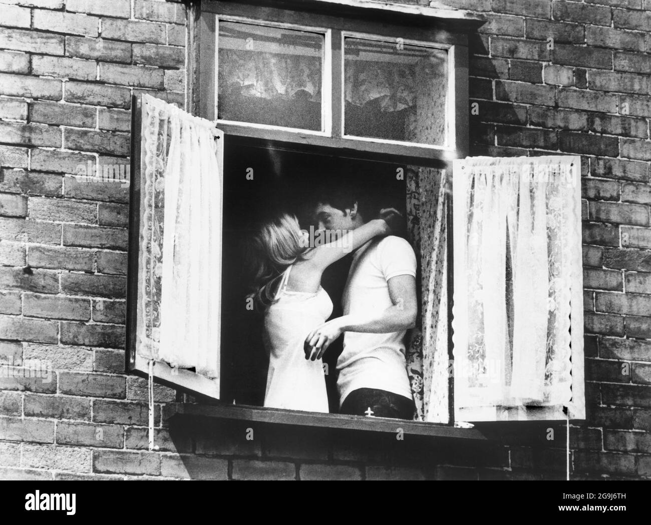 Hayley Mills, Hywel Bennett, sur le tournage du film britannique, « The Family Way », British Lion films, Warner Bros., 1966 Banque D'Images