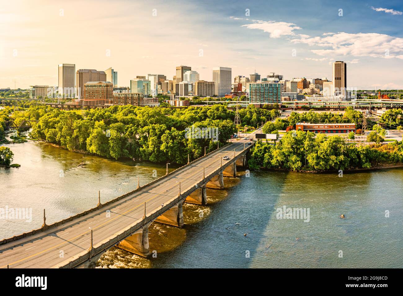 Vue aérienne de Richmond, Virginie Banque D'Images