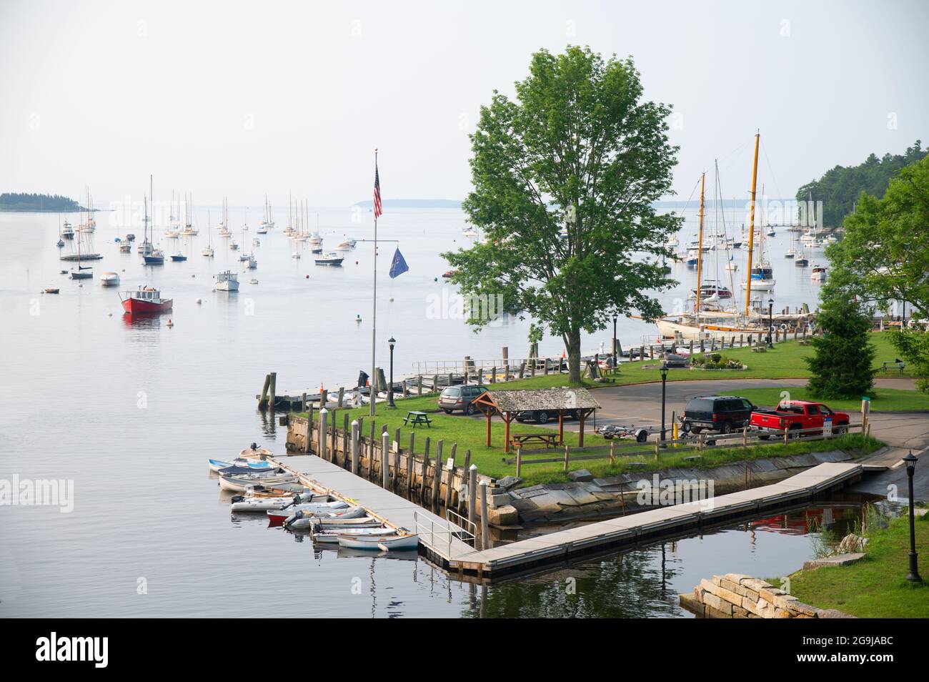 Un aperçu de Rockport Harbour, Rockport, Maine, Etats-Unis Banque D'Images