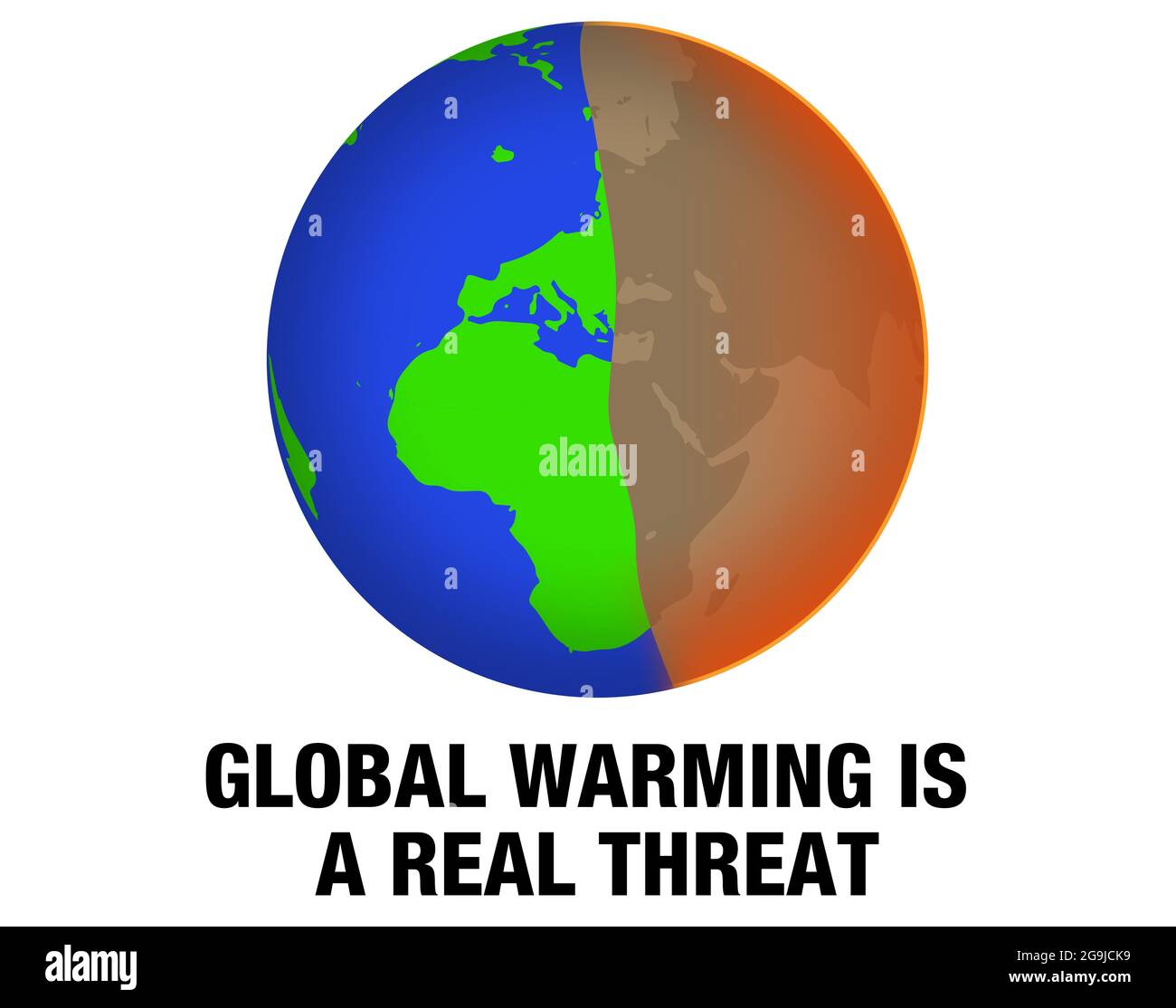 Le réchauffement climatique est une menace réelle pour l'humanité et pour notre monde. Représentation visuelle de la Terre abstraite moderne 3D Banque D'Images