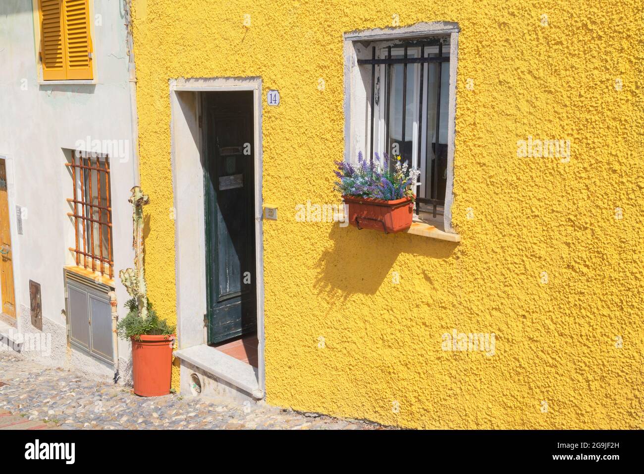 Ancienne maison traditionnelle colorée, Bogliasco, Ligurie, Italie, Europe Banque D'Images