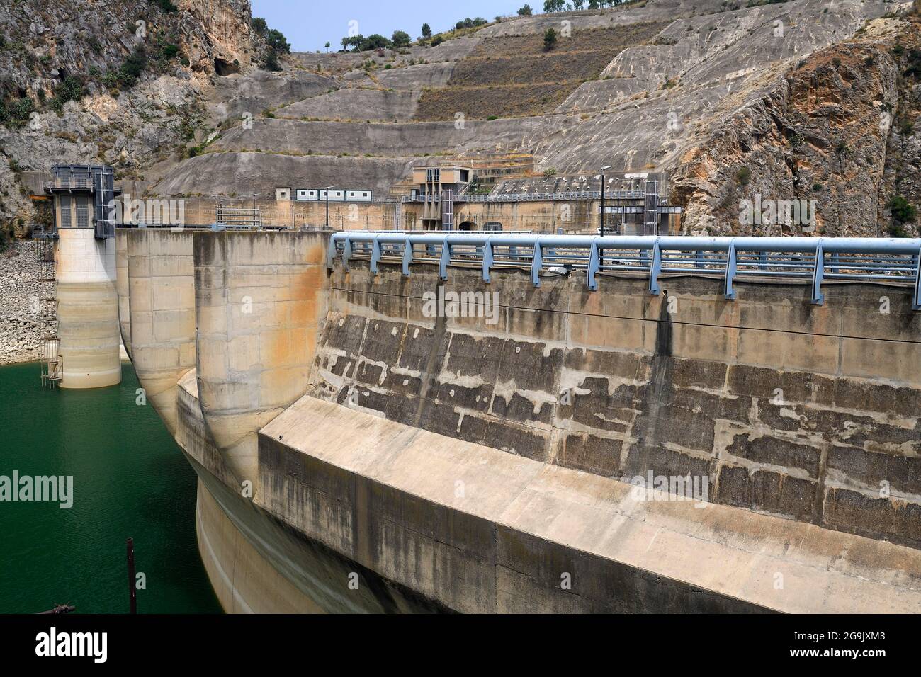 Barrage de Diga Rosamarina, Caccamo, Sicile, Italie Banque D'Images