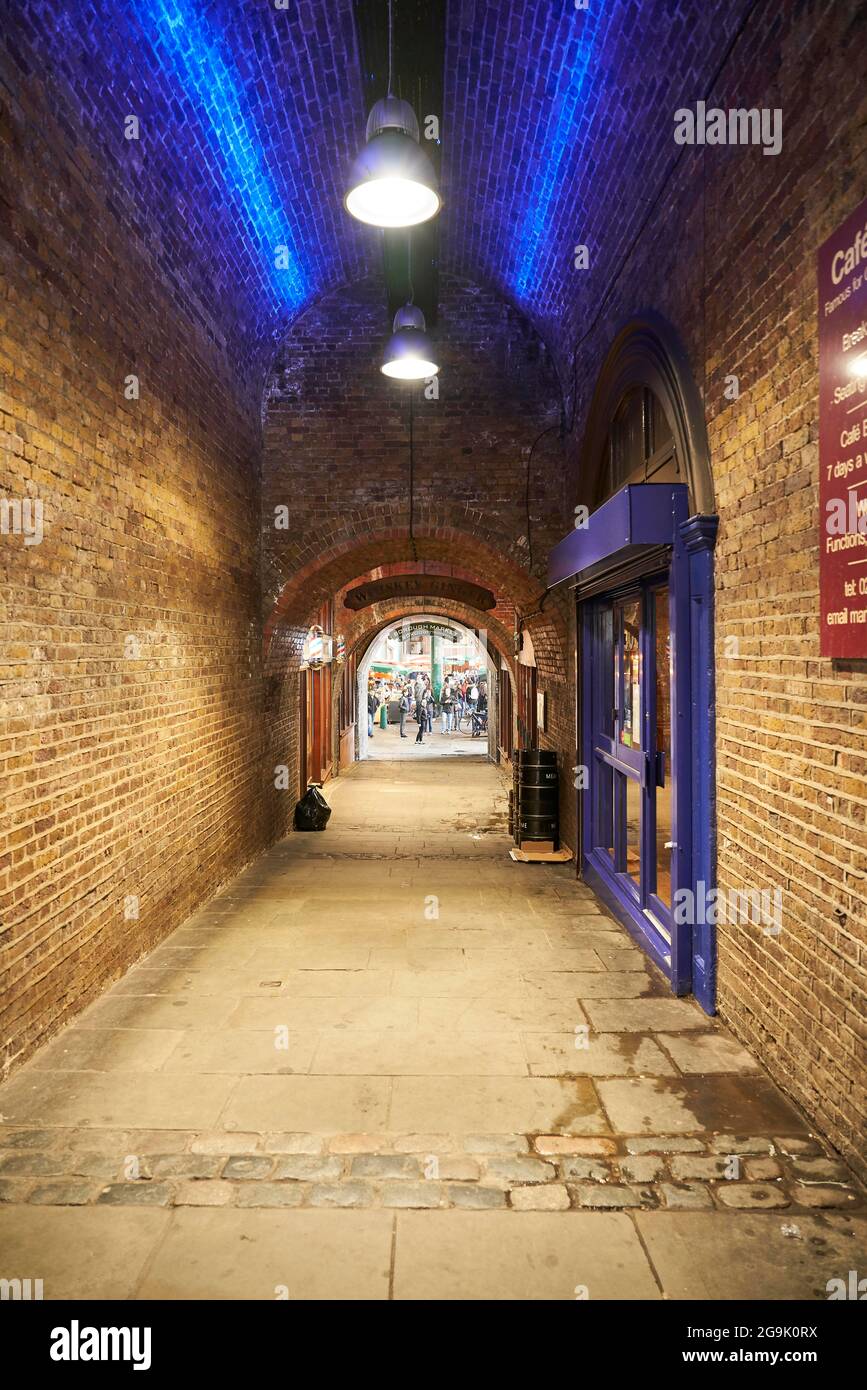 Tunnel à Borough Market, Londres, Angleterre, Royaume-Uni Banque D'Images