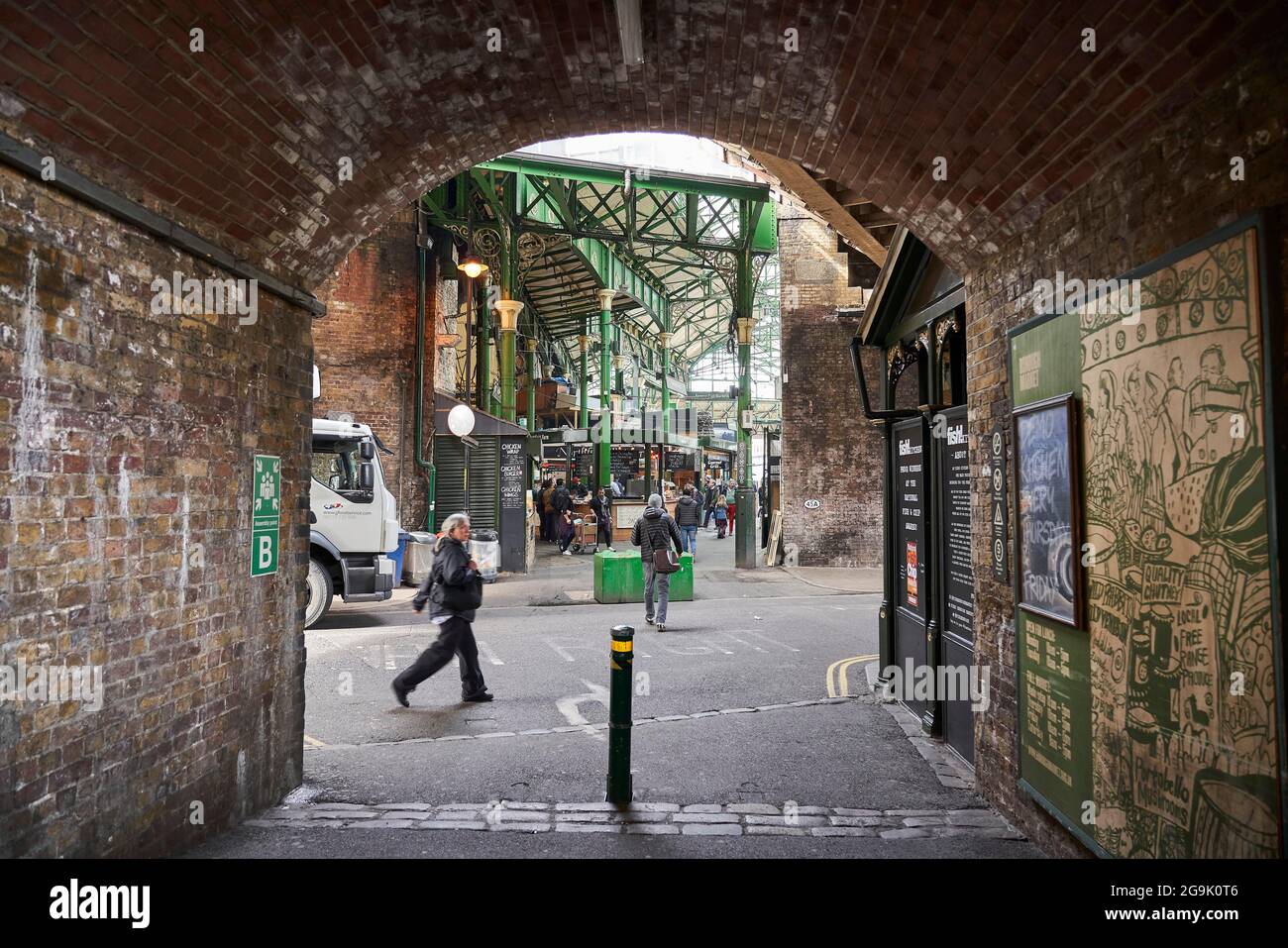 Tunnel à Borough Market, Londres, Angleterre, Royaume-Uni Banque D'Images