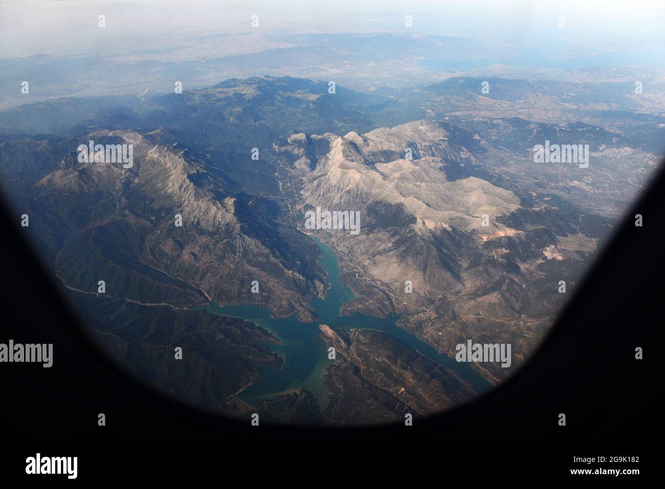 Vue aérienne de la région du Mont Giona en Grèce. Banque D'Images