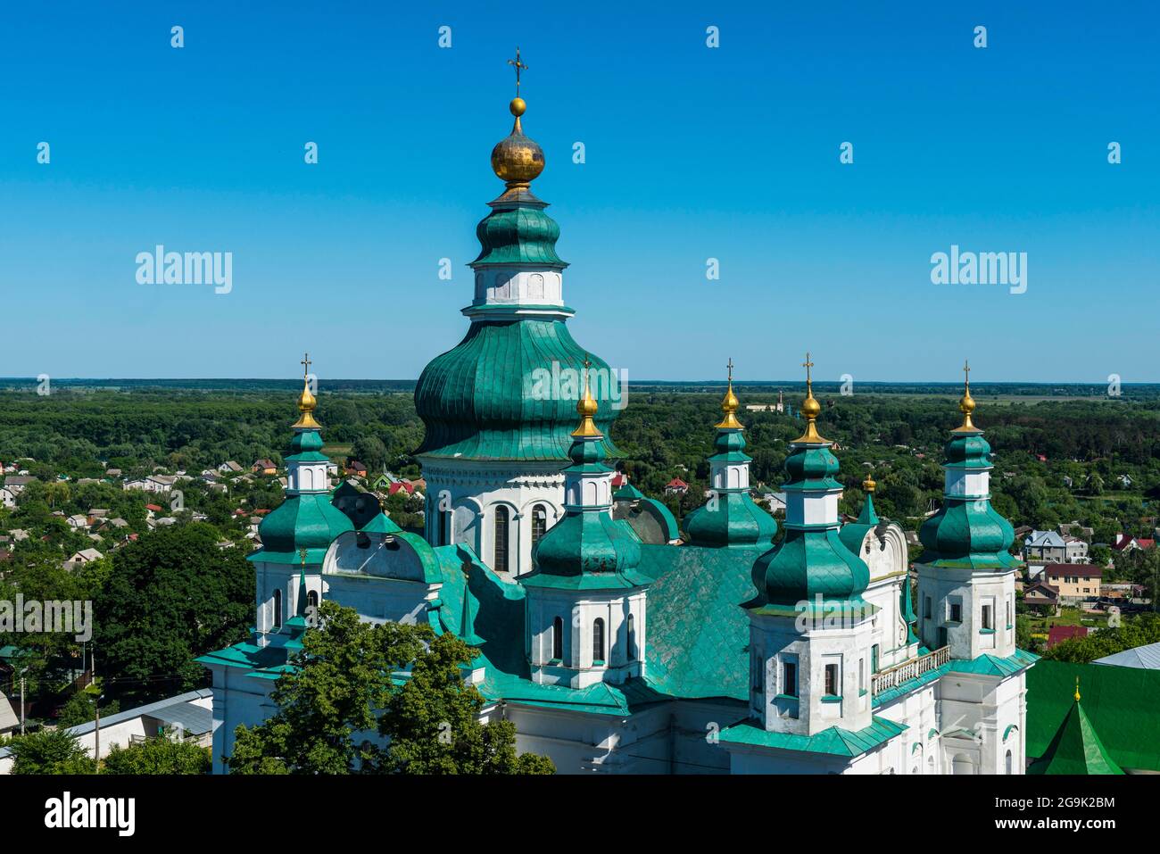 Vue sur le monastère de la Trinité, Chernihiv, Ukraine Banque D'Images