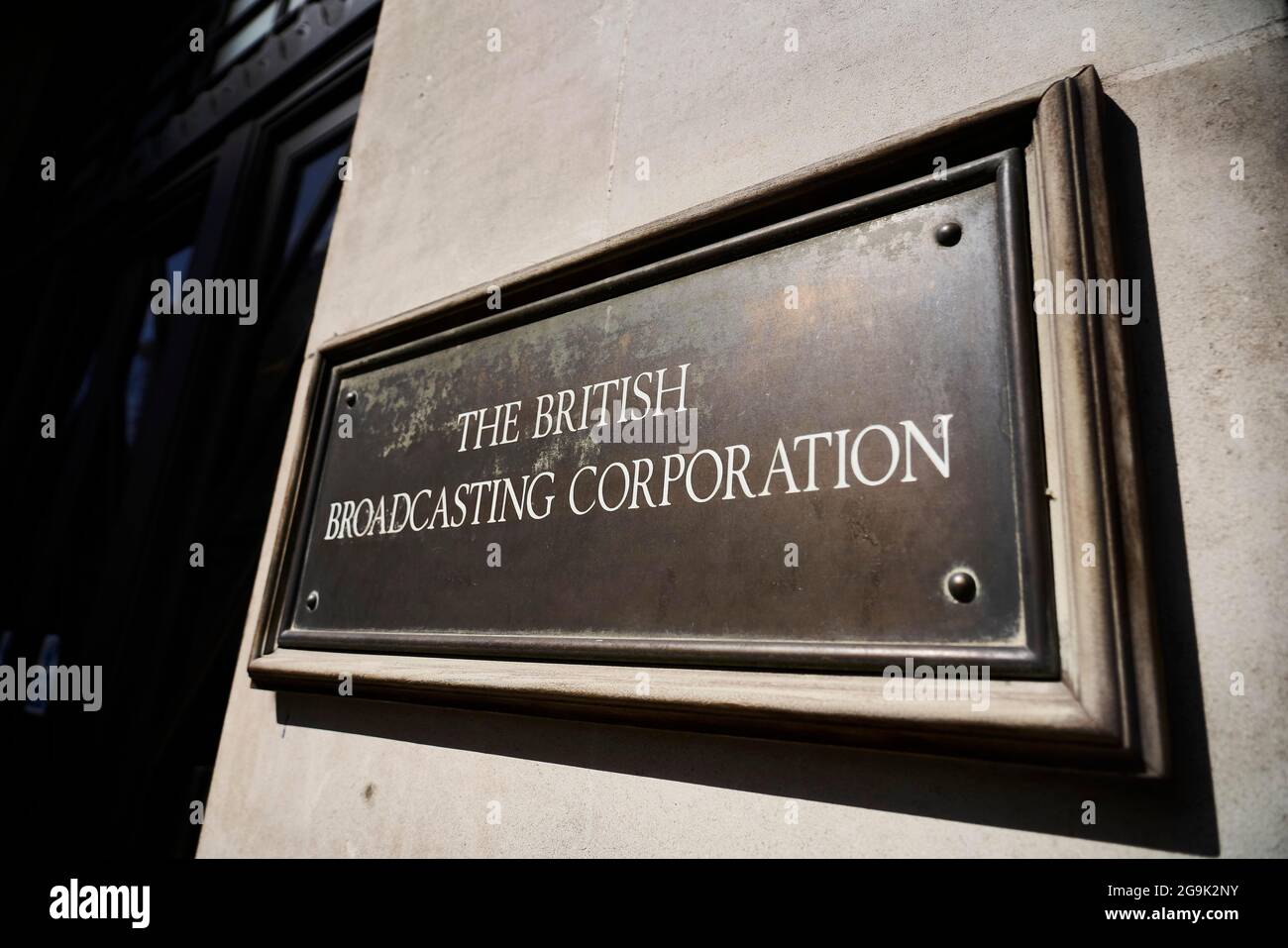 Shield The British Broadcastion Corporation, Londres, Angleterre, Royaume-Uni Banque D'Images
