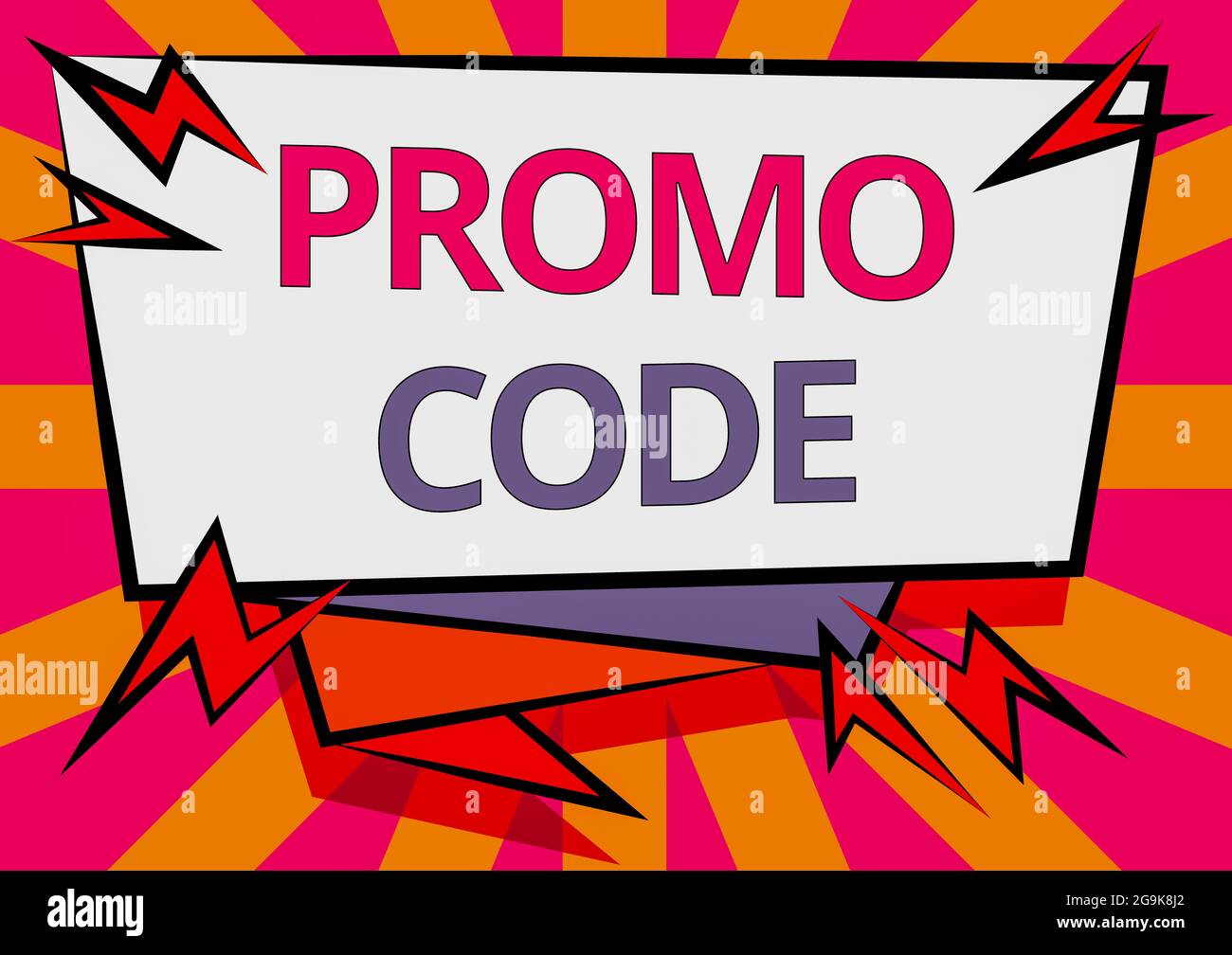 Code promotionnel d'affichage conceptuel. Lettres ou chiffres de ...