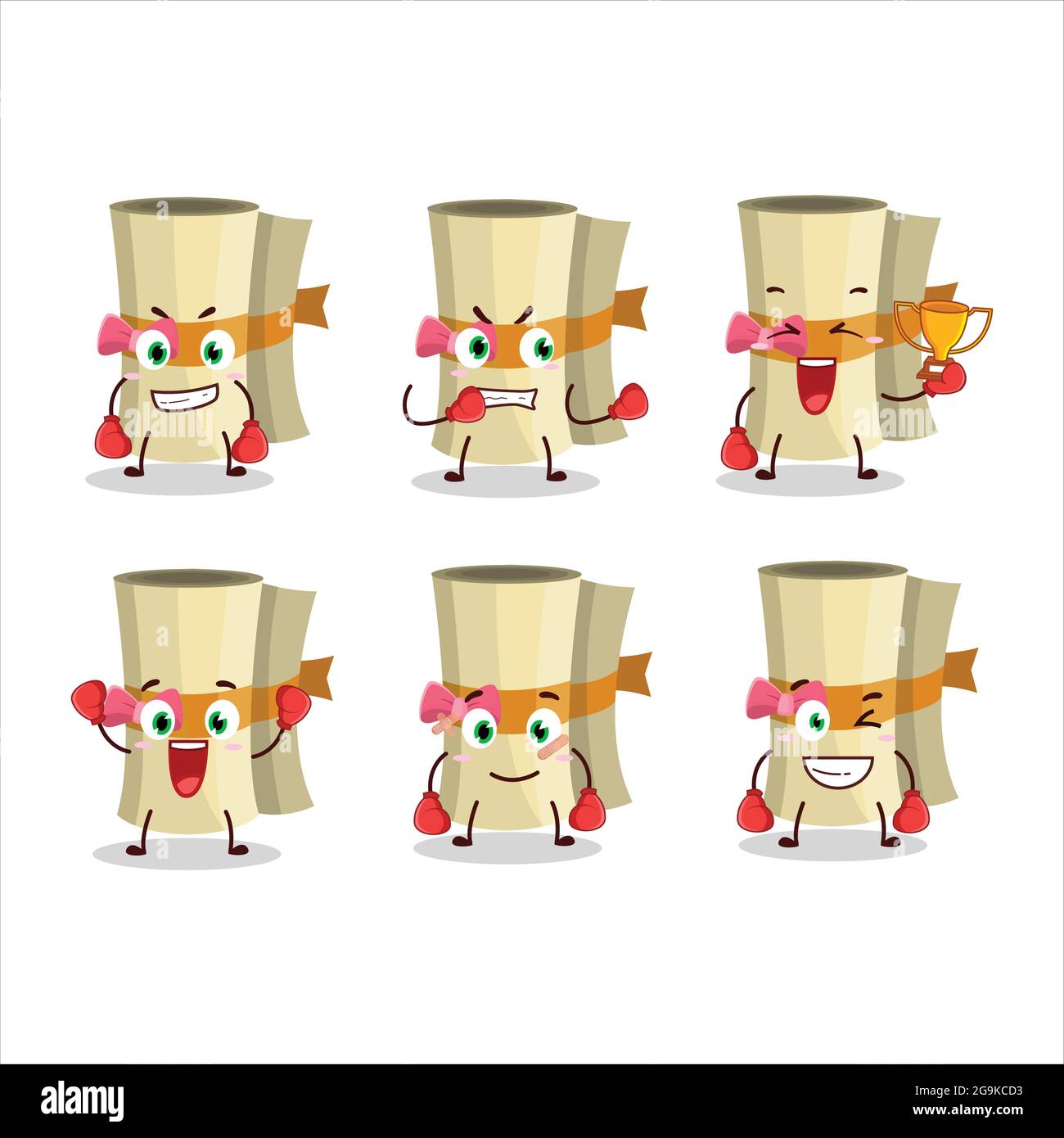 Une mascotte de paper-boxing sportif de Trésor. Illustration vectorielle Illustration de Vecteur