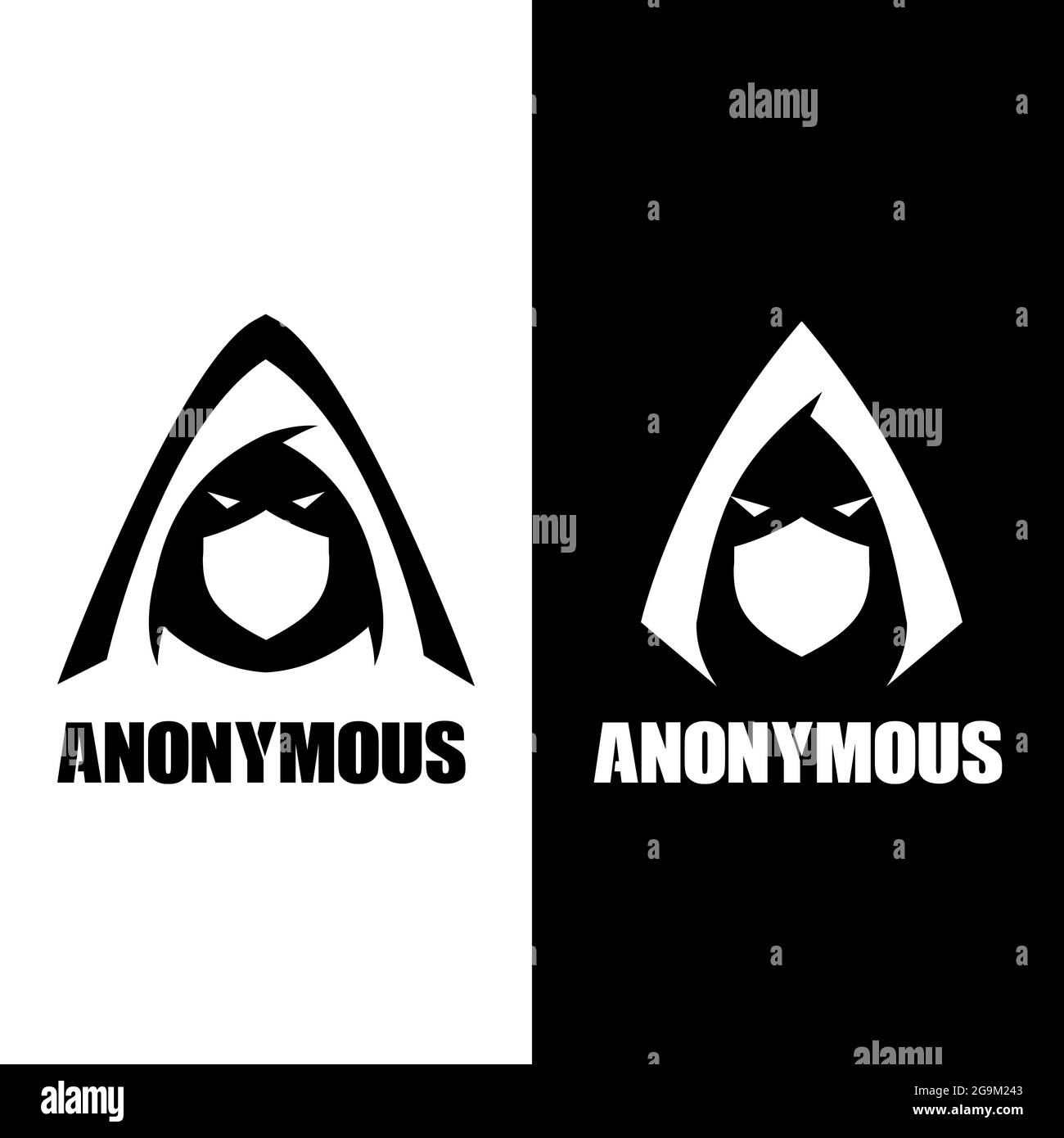 Vecteur de concept de symbole anonyme basé sur une lettre Illustration de Vecteur