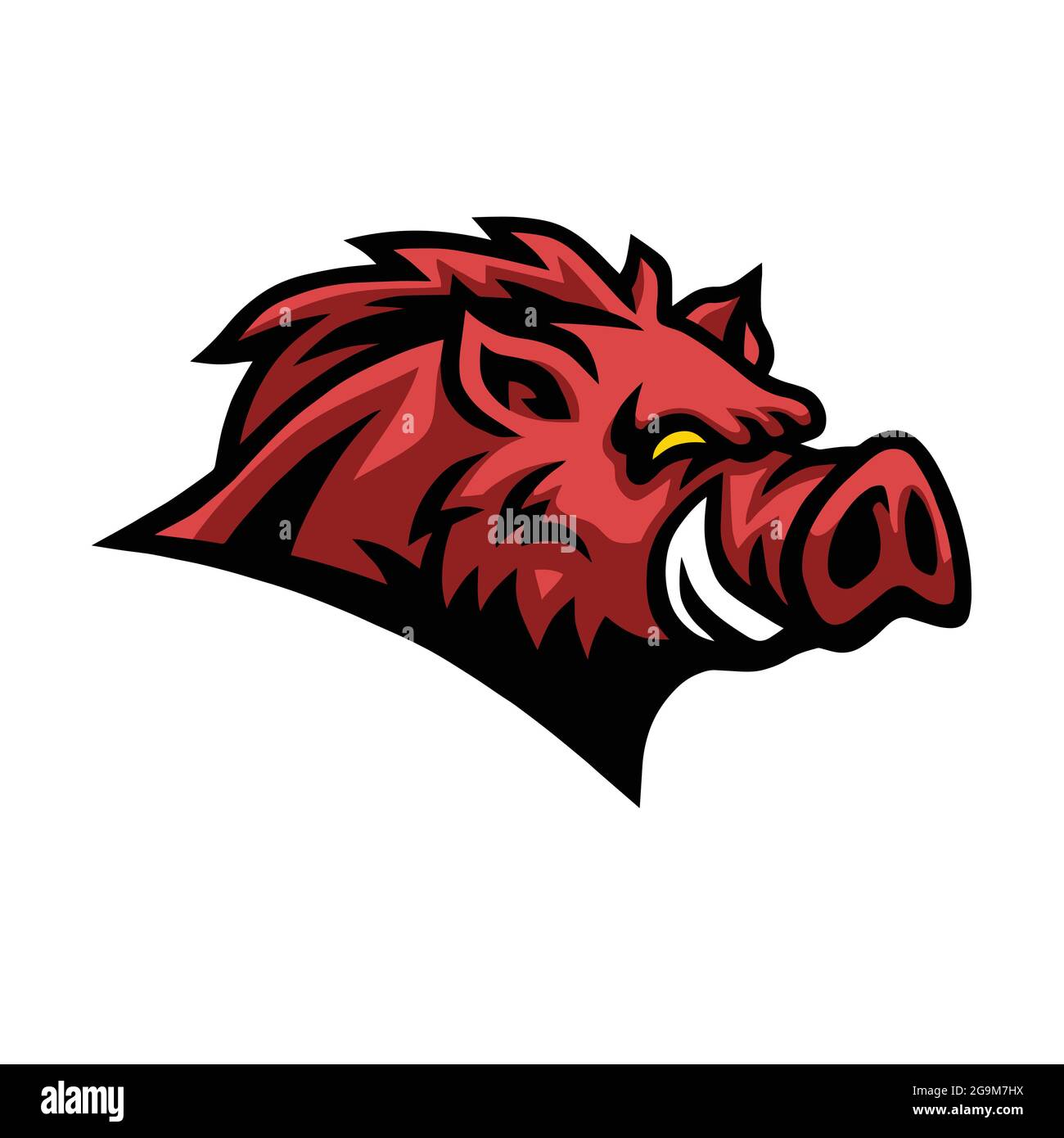 Logo Angry agressif Hog Wild Boar Vector Illustration de Vecteur