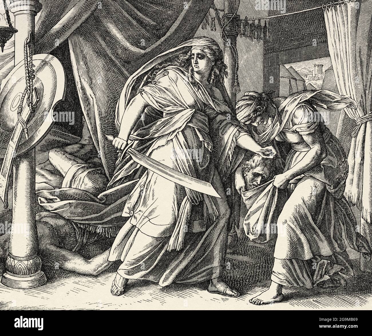 Plaque De Verre Pour Lanterne Magique – Judith Et Holopherne – J. Lagui Lliteras