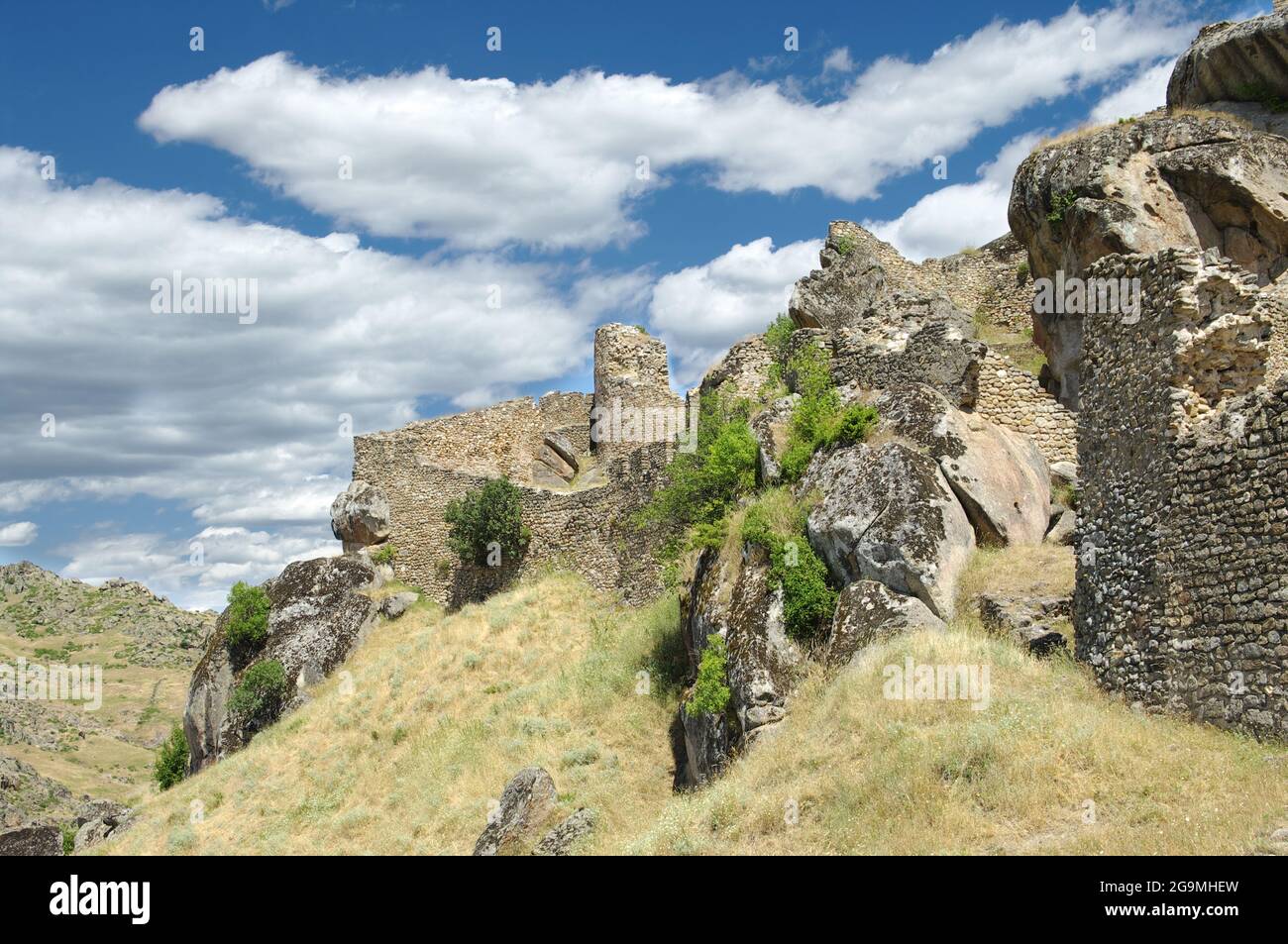 Murs fortifiés des tours de Marko près de Prilep, République de Macédoine Banque D'Images