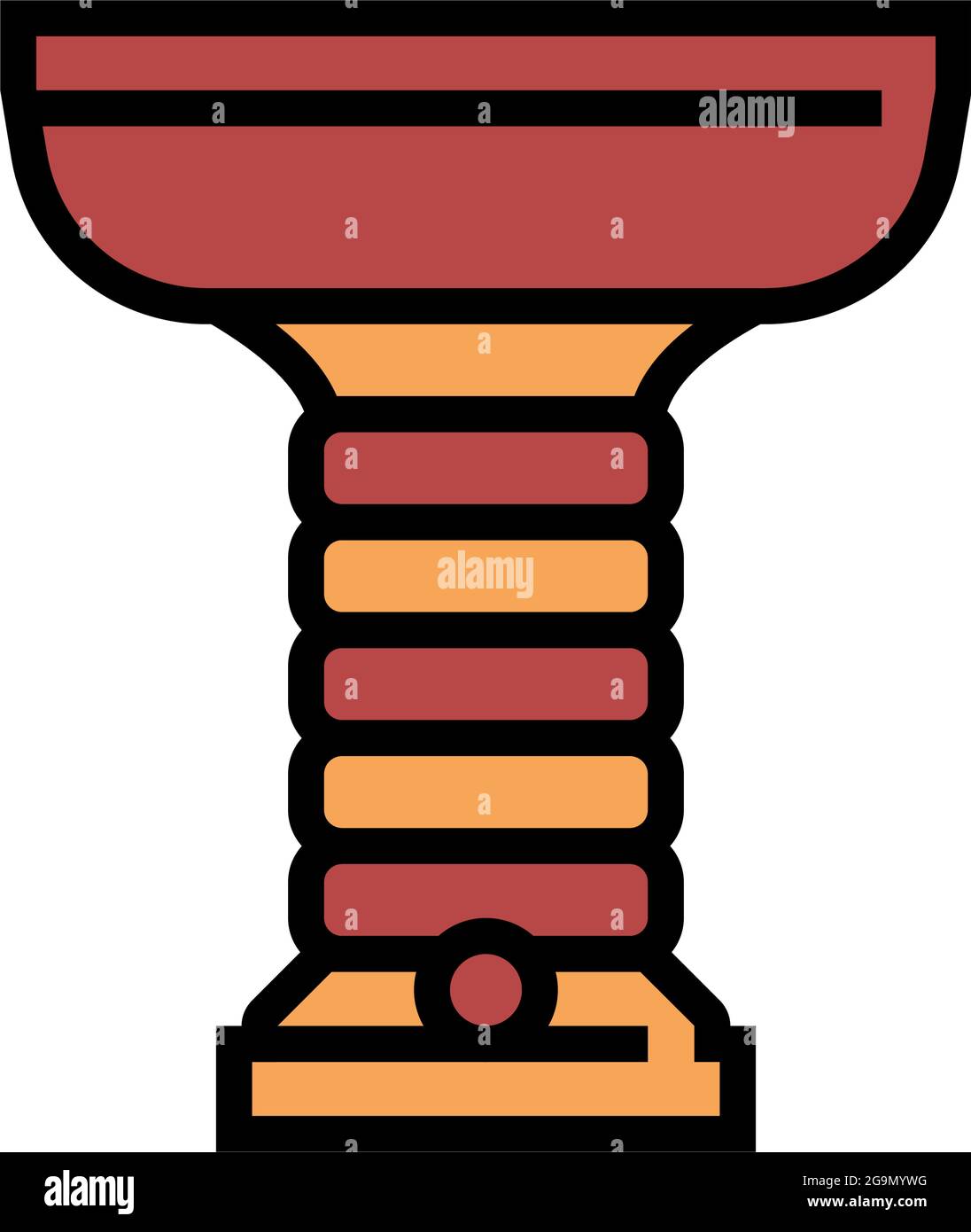 illustration vectorielle de l'icône de couleur du bol du narguilé Illustration de Vecteur