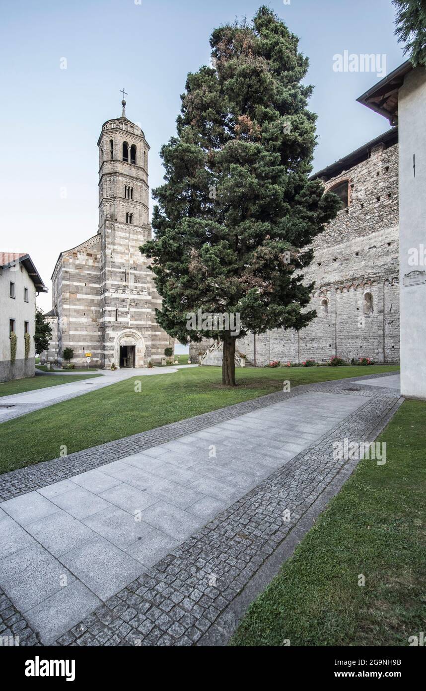 Église de Santa Maria del Tiglio, Baptistère, Gravedona, Lac de Côme, Lombardie, Italie, Europe Banque D'Images