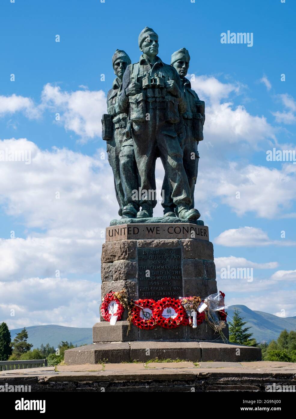 Mémorial du Commando, pont Spean, Lochaber, Écosse. Banque D'Images