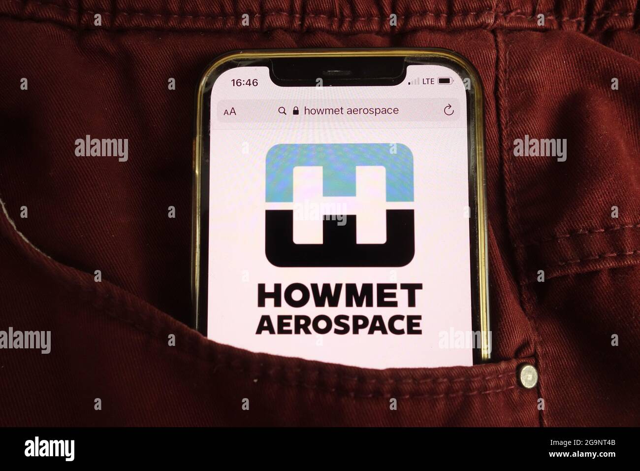 KONSKIE, POLOGNE - 22 juillet 2021 : logo Howmet Aerospace Inc sur téléphone mobile Banque D'Images